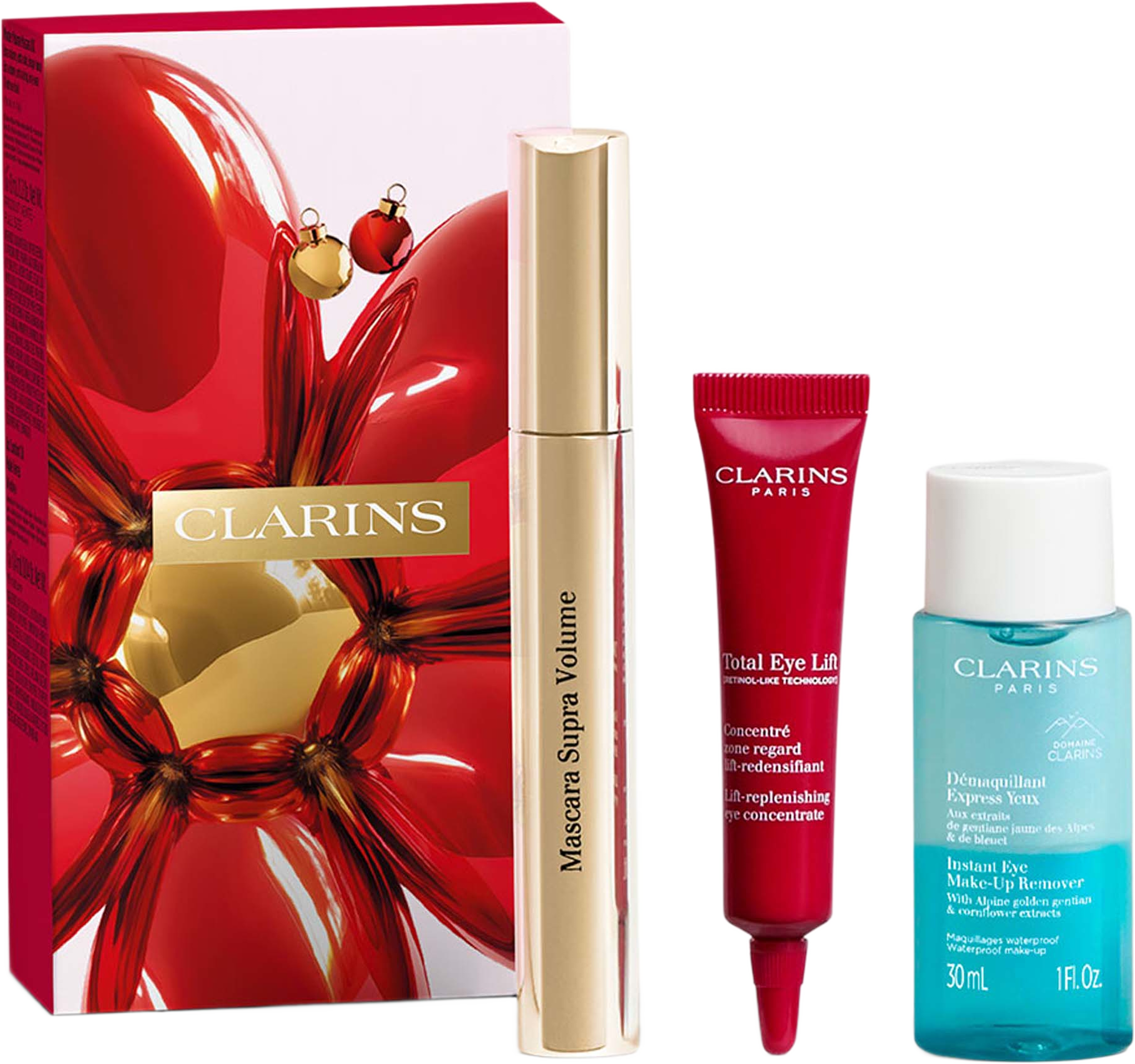 SUPRA VOLUME XMAS KIT 2026, från Clarins. Klicka för att öppna bilden i stort format