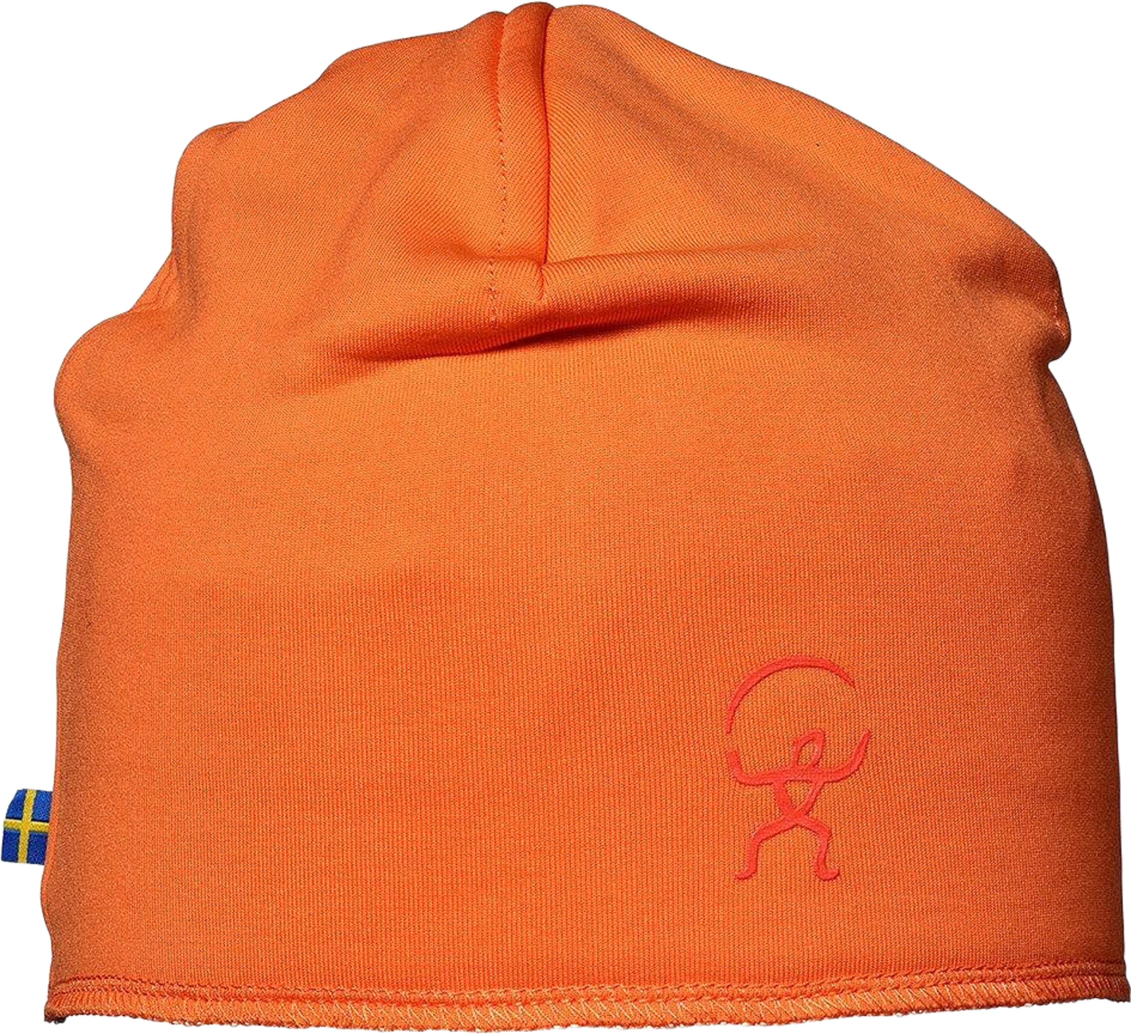 Panda Beanie, från ISBJÖRN of Sweden, i färgen orangepeel. Klicka för att öppna bilden i stort format