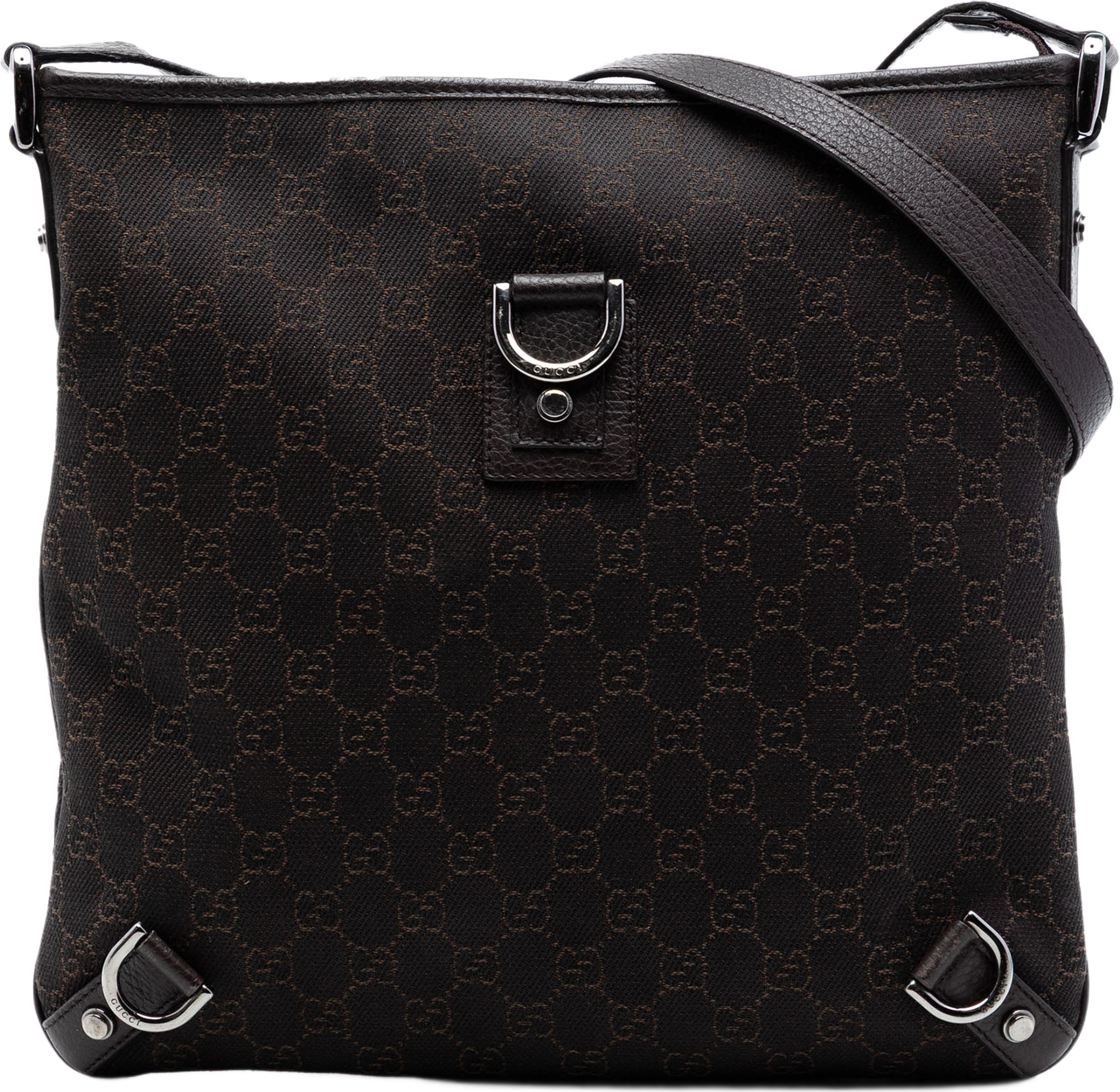 Gucci Gg Denim Abbey D Ring Crossbody, från Luxclusif, i färgen dark brown. Klicka för att öppna bilden i stort format
