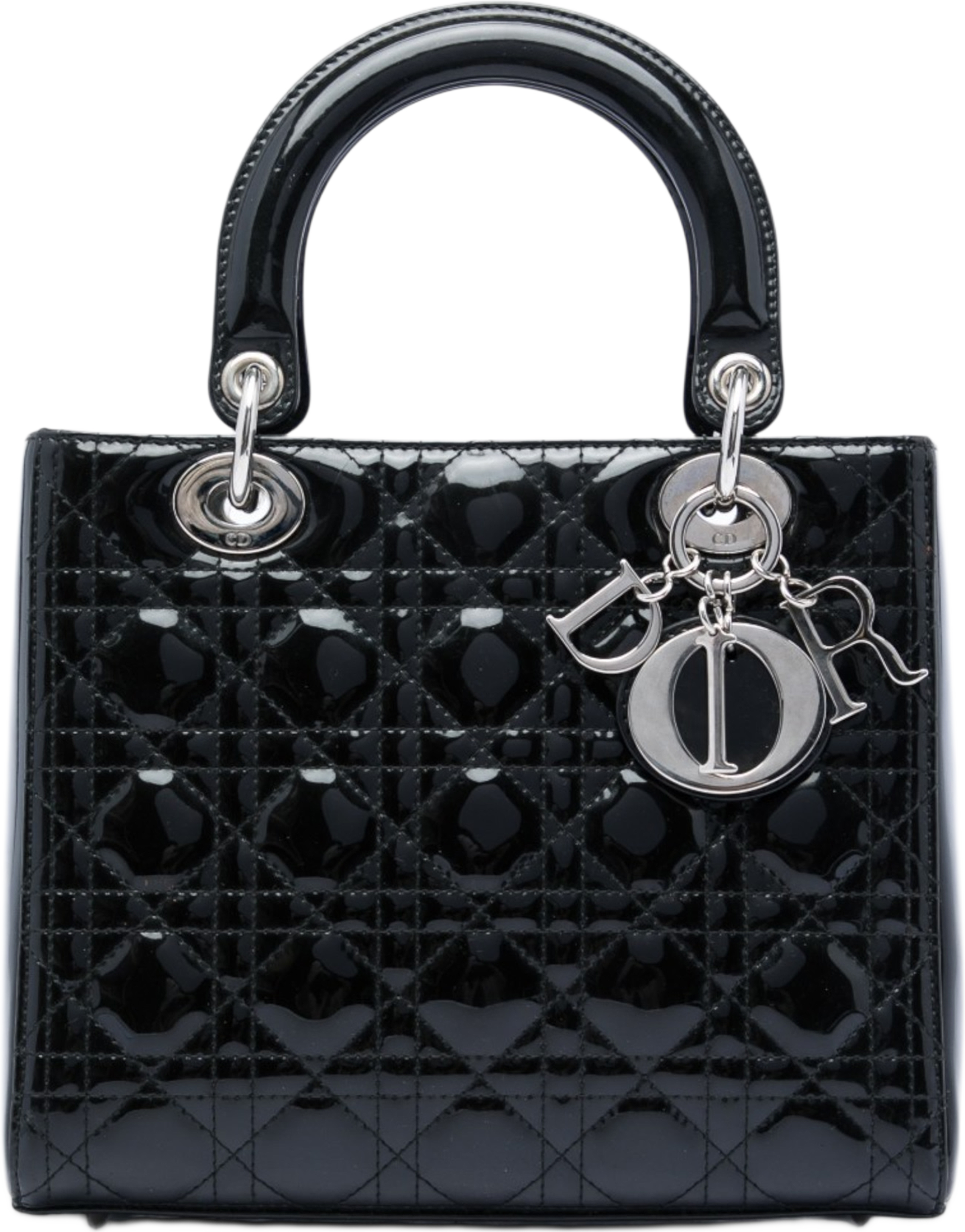 Dior Medium Patent Cannage Lady Dior, från Luxclusif, i färgen svart. Klicka för att öppna bilden i stort format