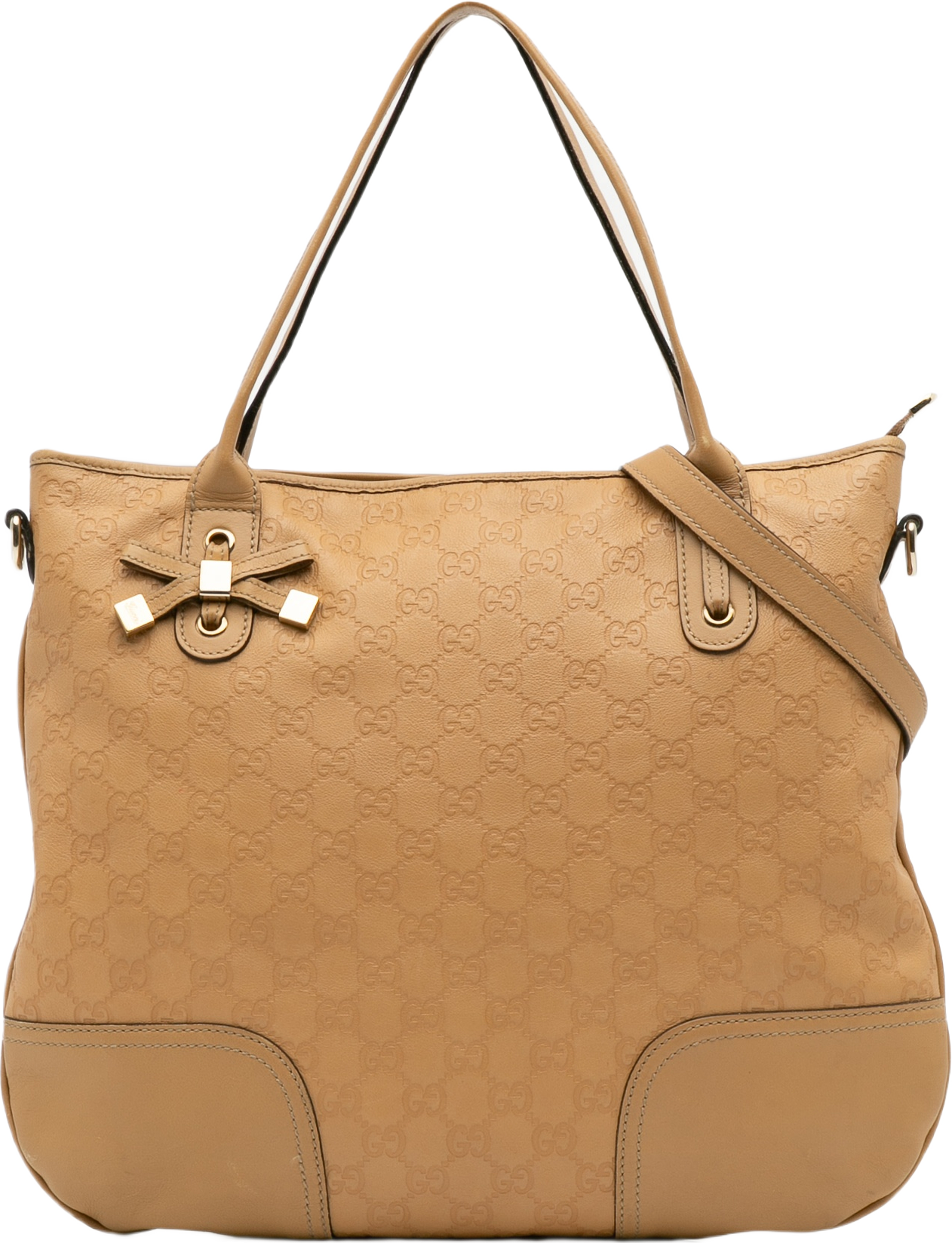 Gucci Guccissima Princy Satchel, från Luxclusif, i färgen light brown. Klicka för att öppna bilden i stort format