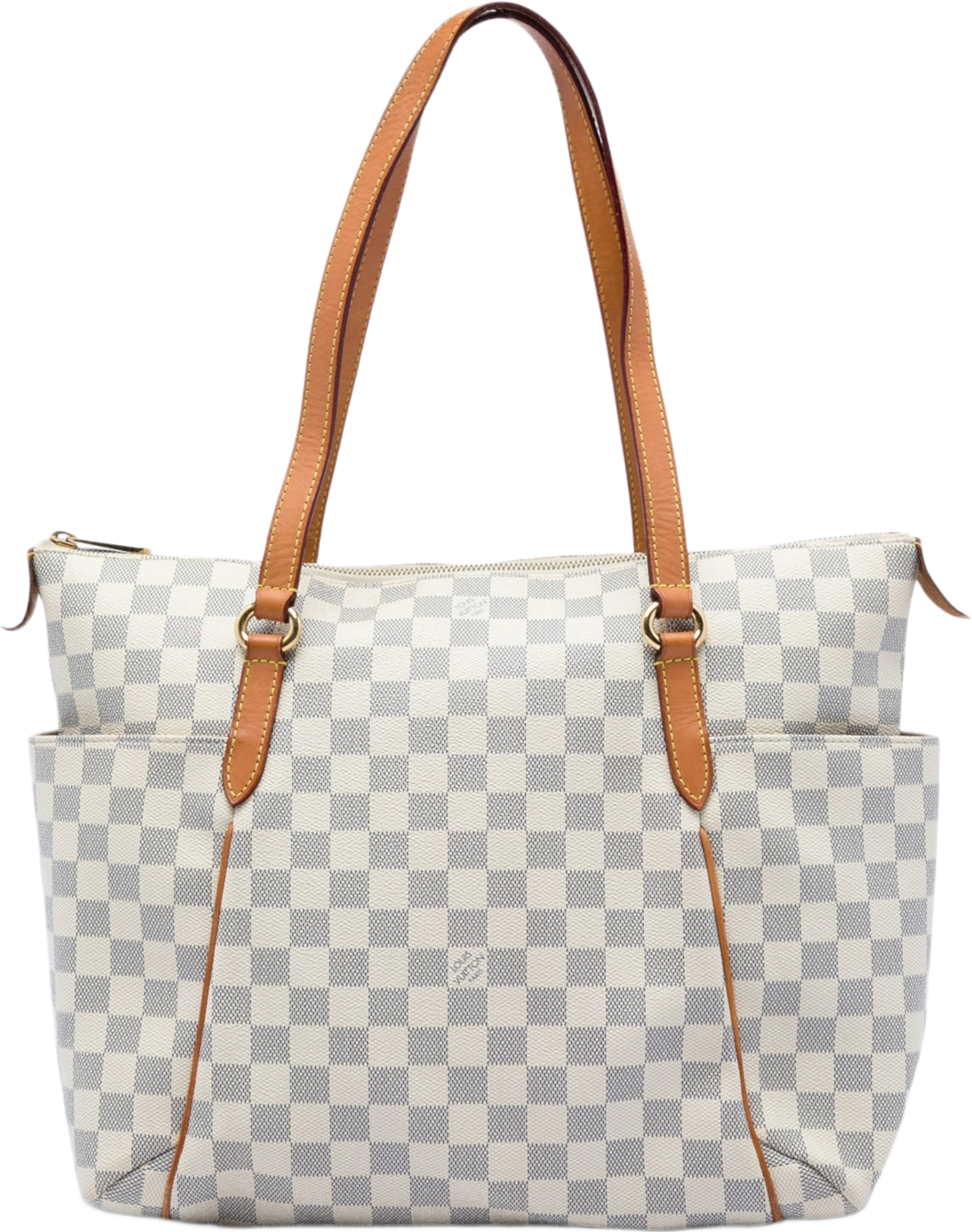 Louis Vuitton Damier Azur Totally Mm, från Luxclusif, i färgen vit. Klicka för att öppna bilden i stort format