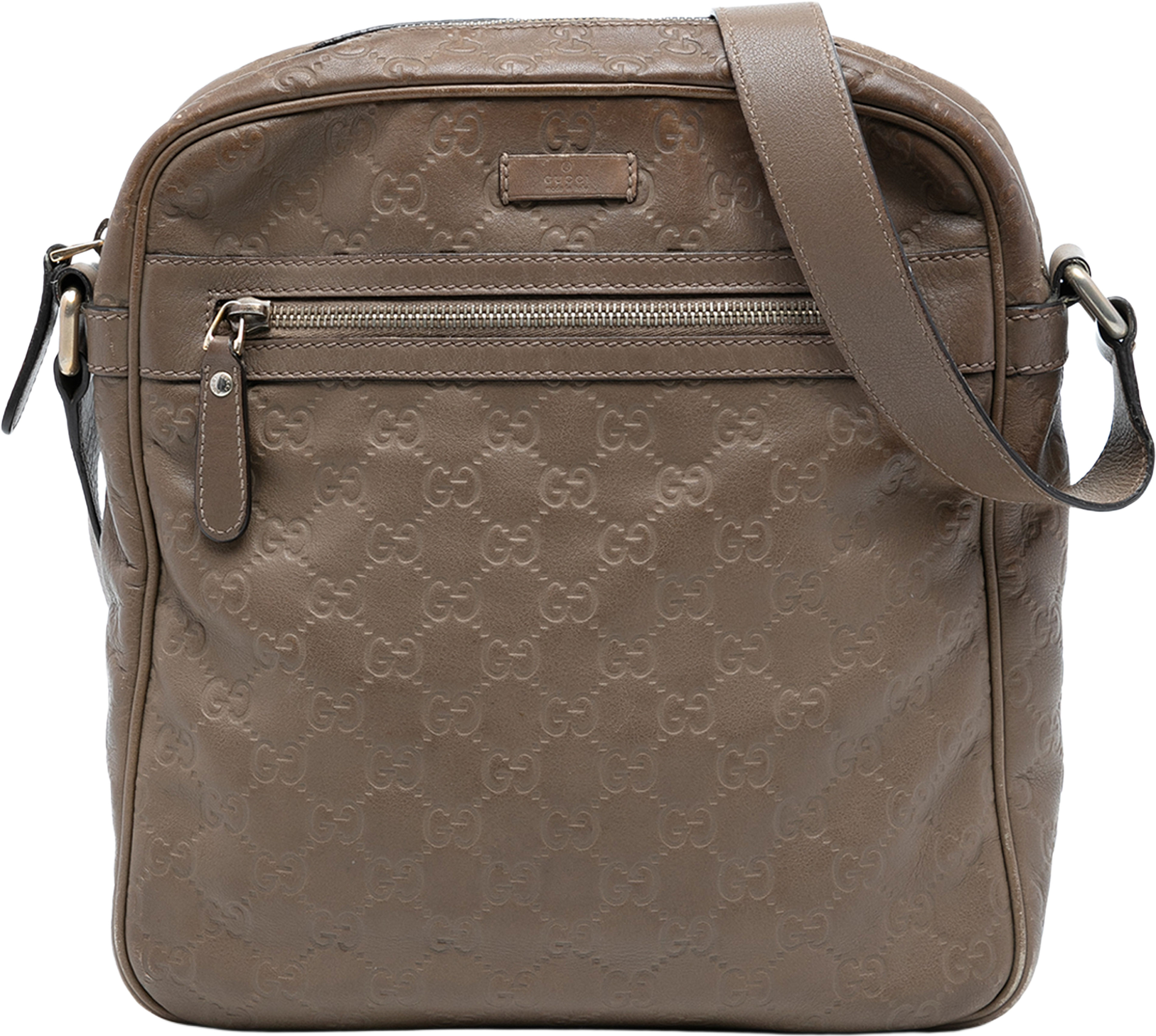 Gucci Guccissima Crossbody, från Luxclusif, i färgen taupe. Klicka för att öppna bilden i stort format