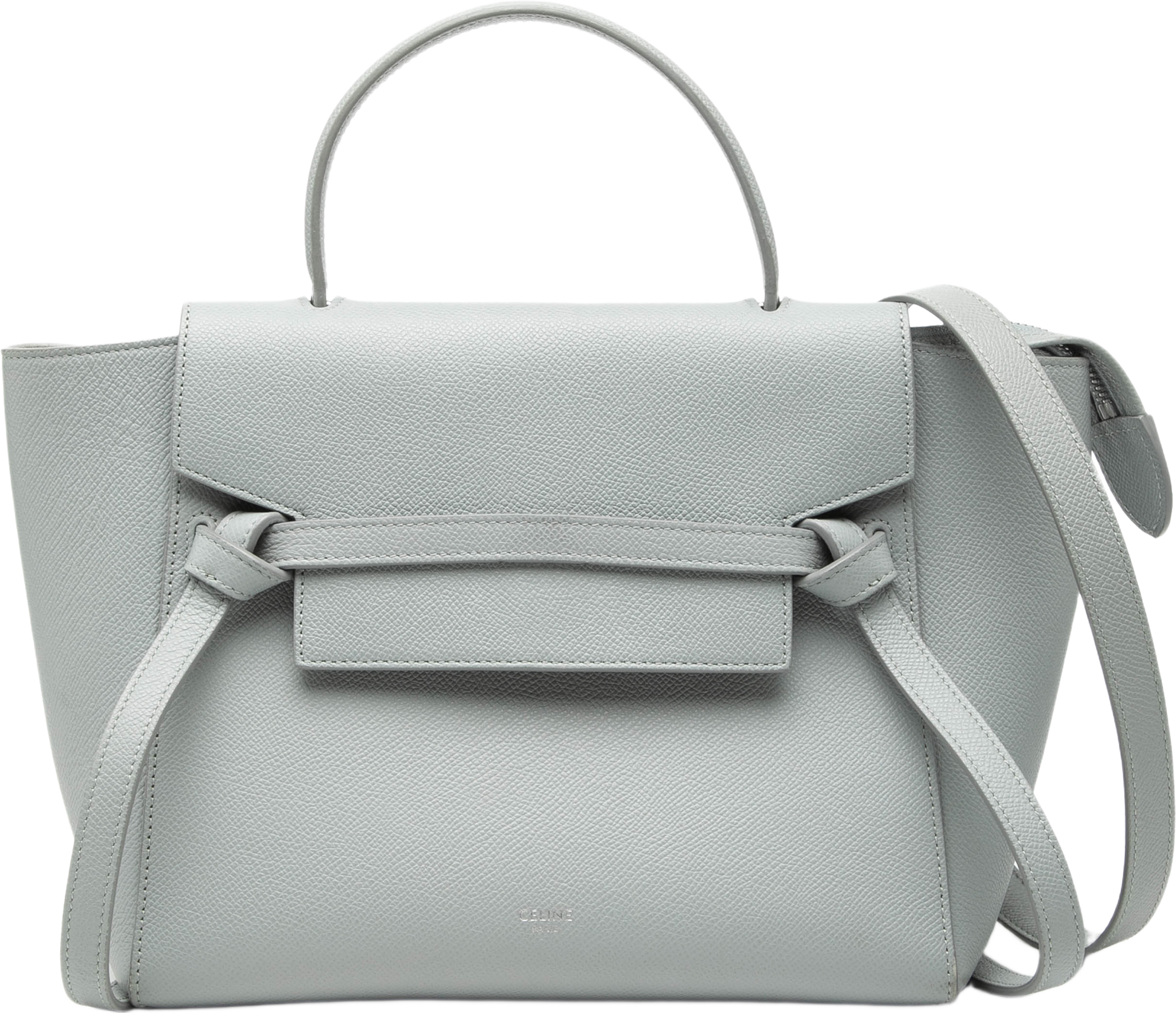 Celine Micro Grained Calfskin Belt Bag, från Luxclusif, i färgen light gray. Klicka för att öppna bilden i stort format