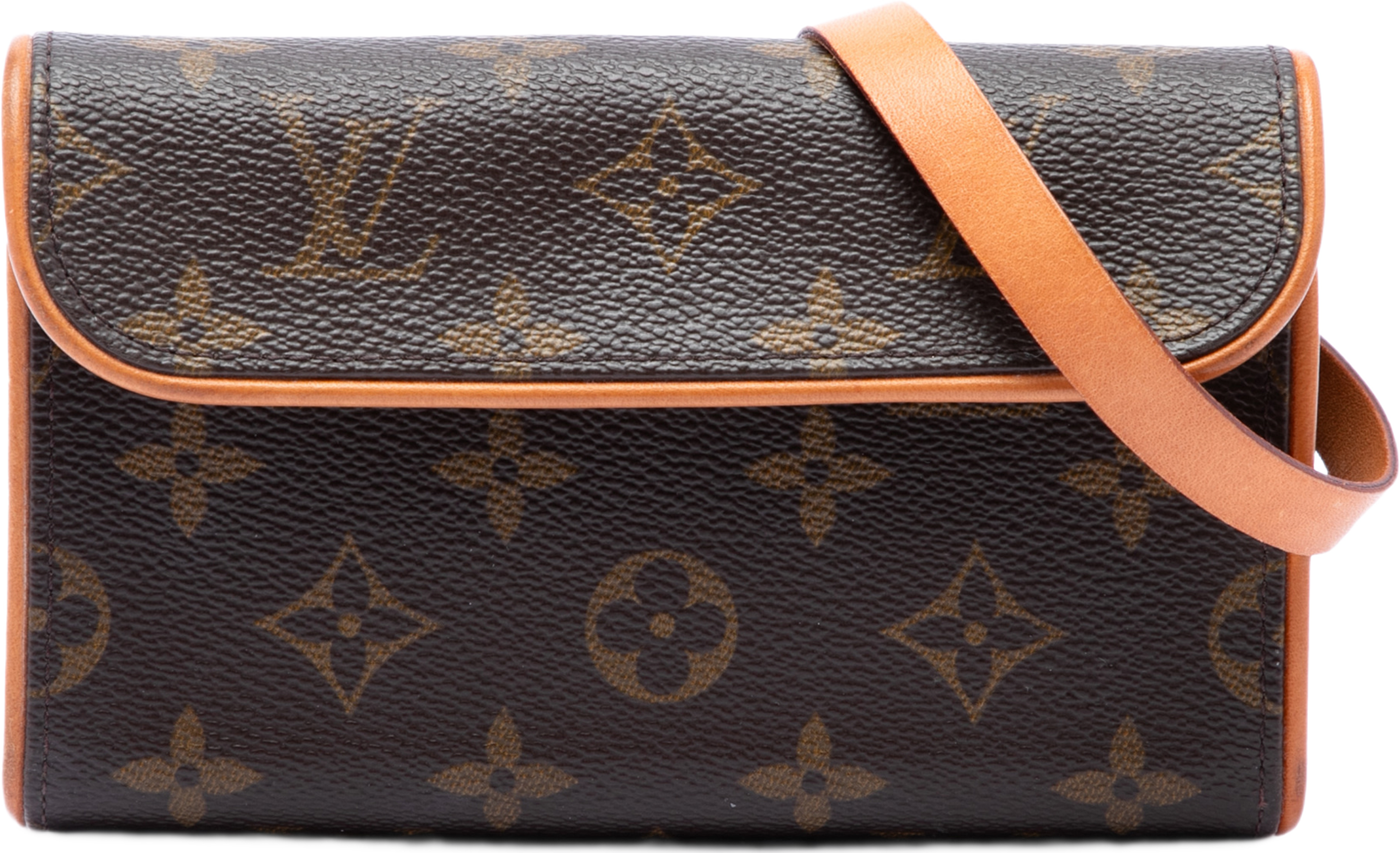 Louis Vuitton Monogram Pochette Florentine, från Luxclusif, i färgen brun. Klicka för att öppna bilden i stort format