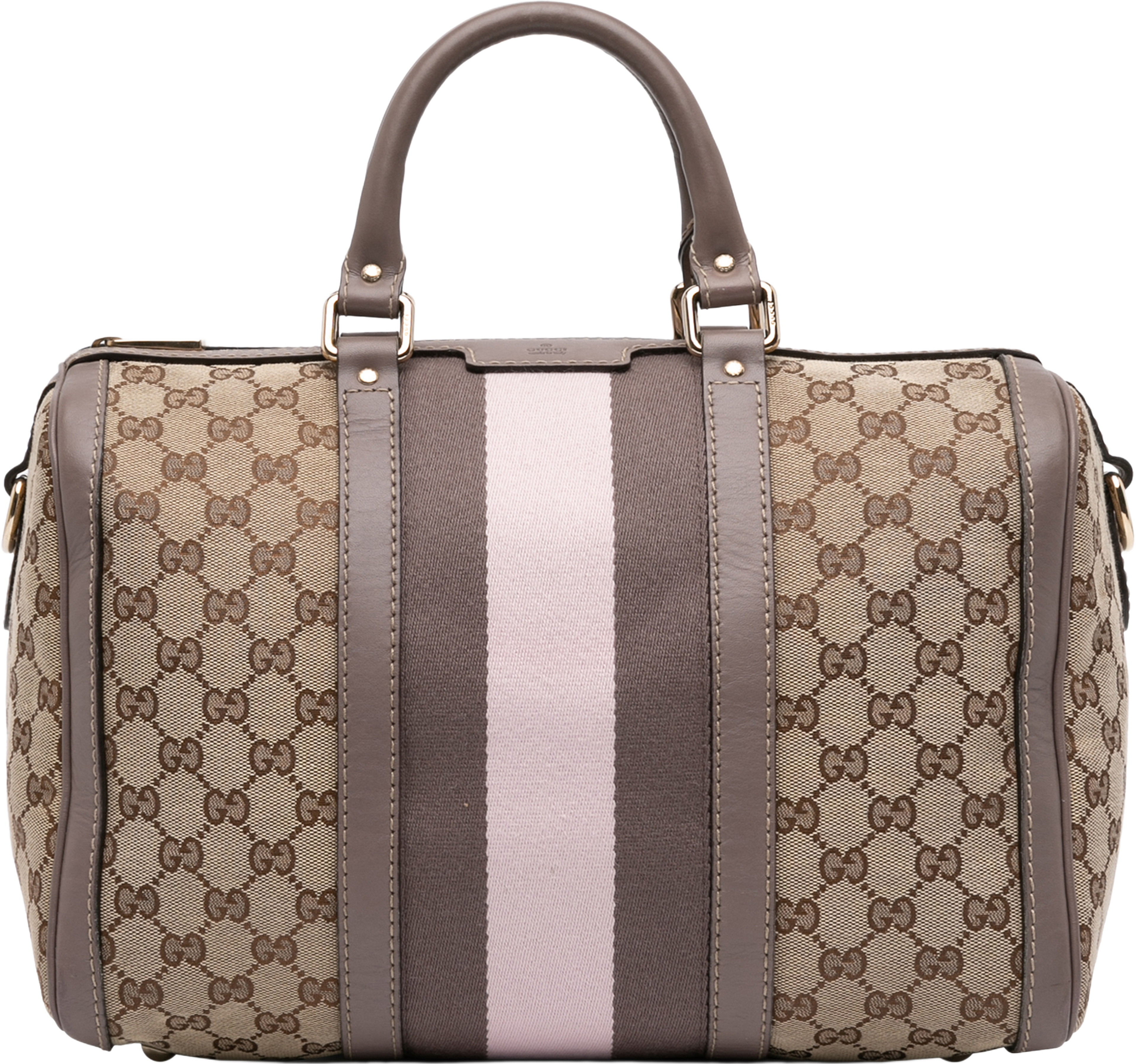 Gucci Medium Gg Canvas Web Joy Boston Bag, från Luxclusif, i färgen beige. Klicka för att öppna bilden i stort format