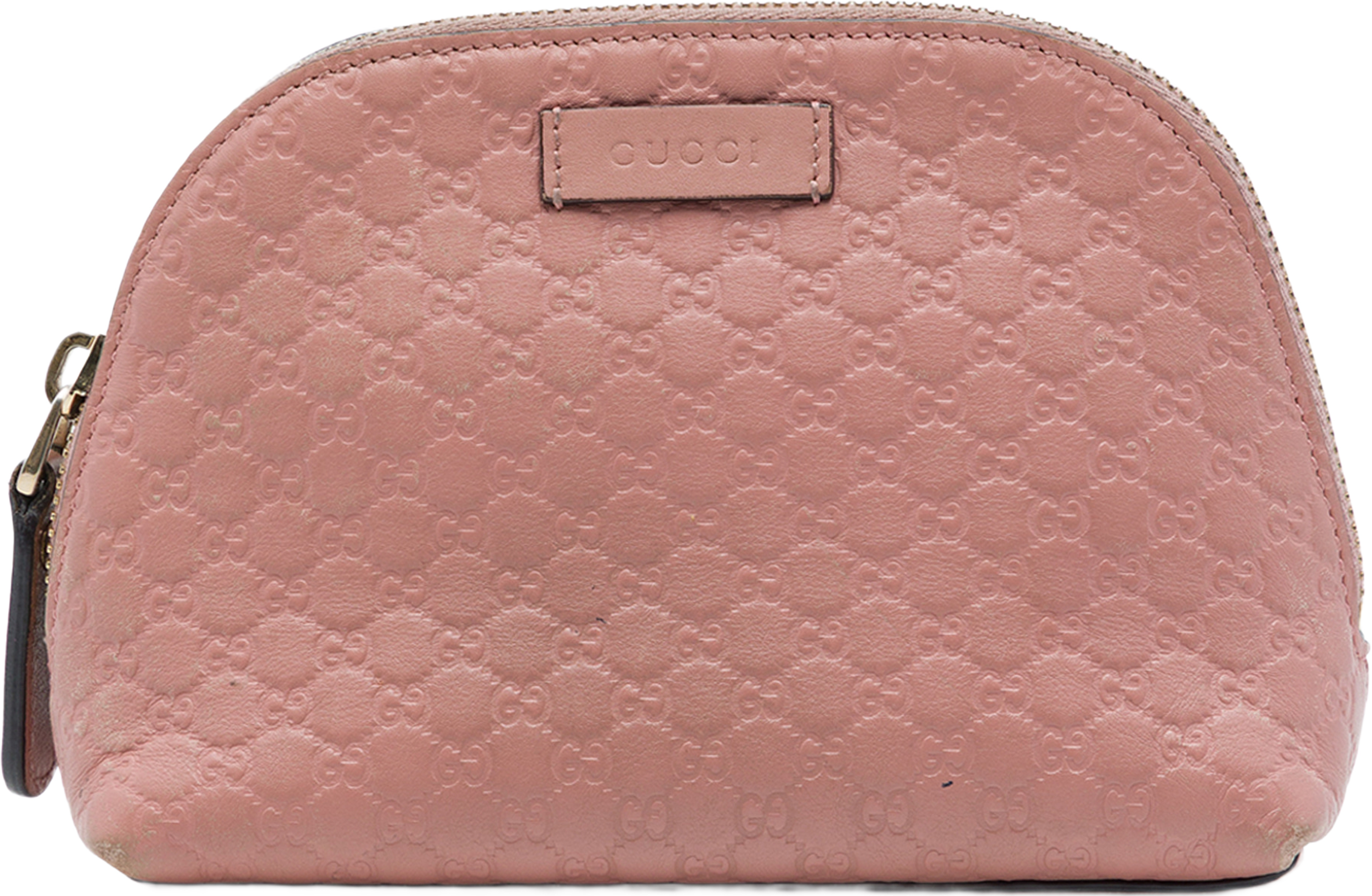 Gucci Microguccissima Cosmetic Pouch, från Luxclusif, i färgen rosa. Klicka för att öppna bilden i stort format