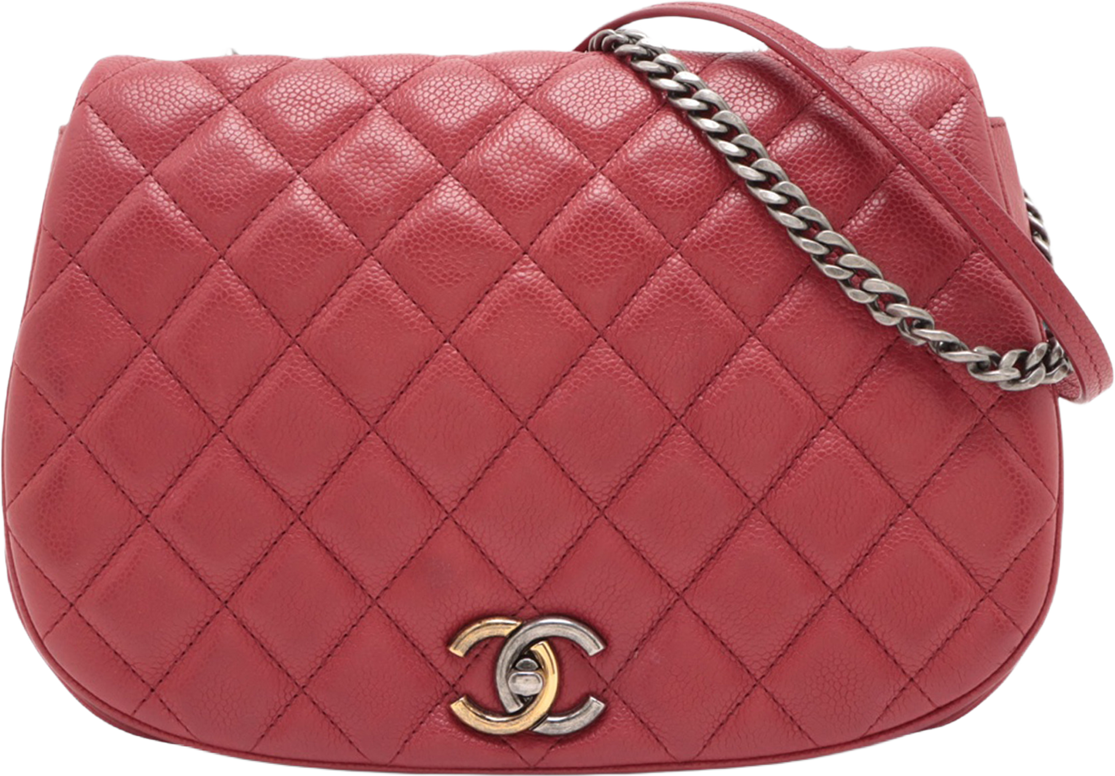 Chanel Medium Quilted Caviar Casual Pocket Flap, från Luxclusif, i färgen red. Klicka för att öppna bilden i stort format