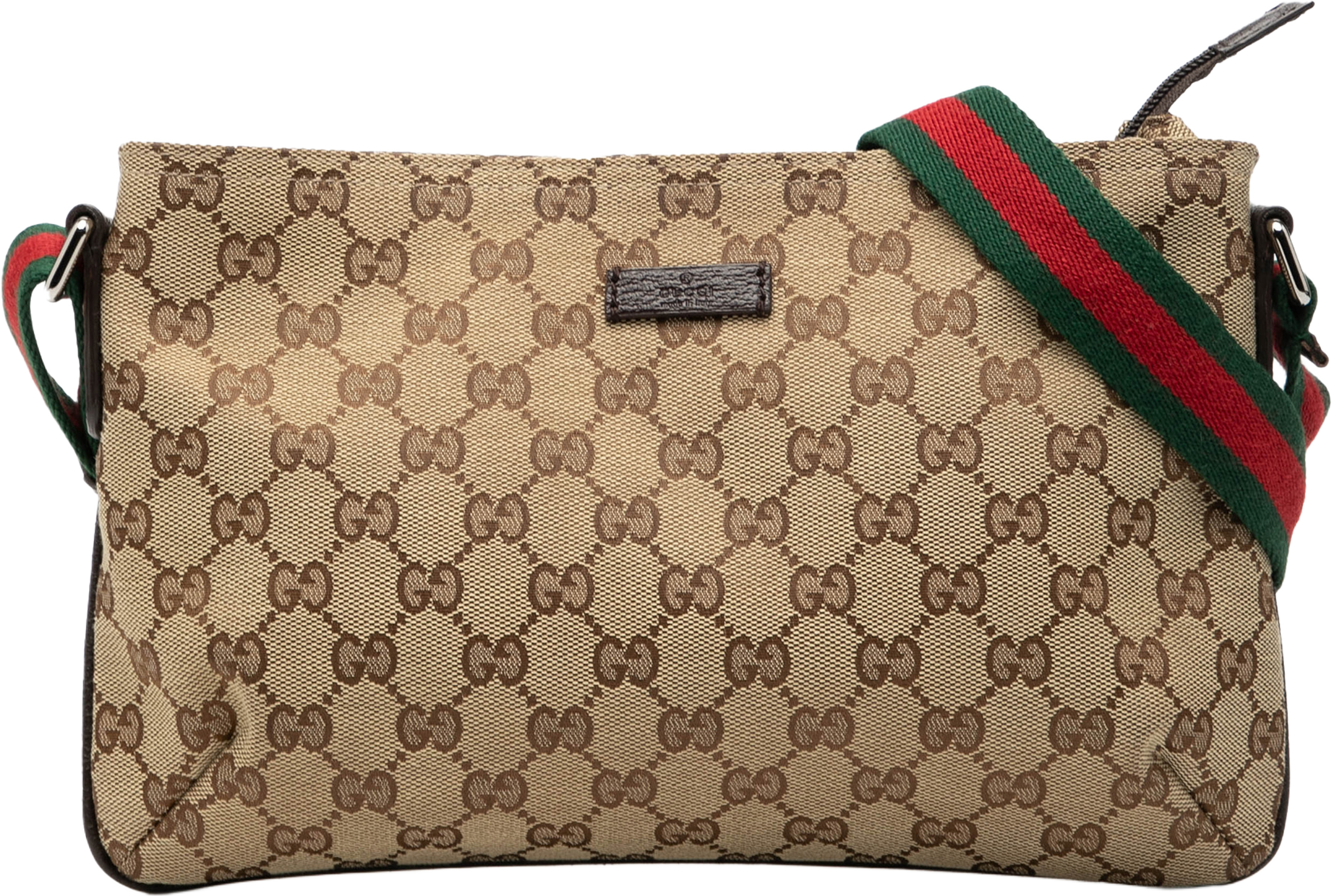 Gucci Gg Canvas Web Crossbody, från Luxclusif, i färgen beige. Klicka för att öppna bilden i stort format