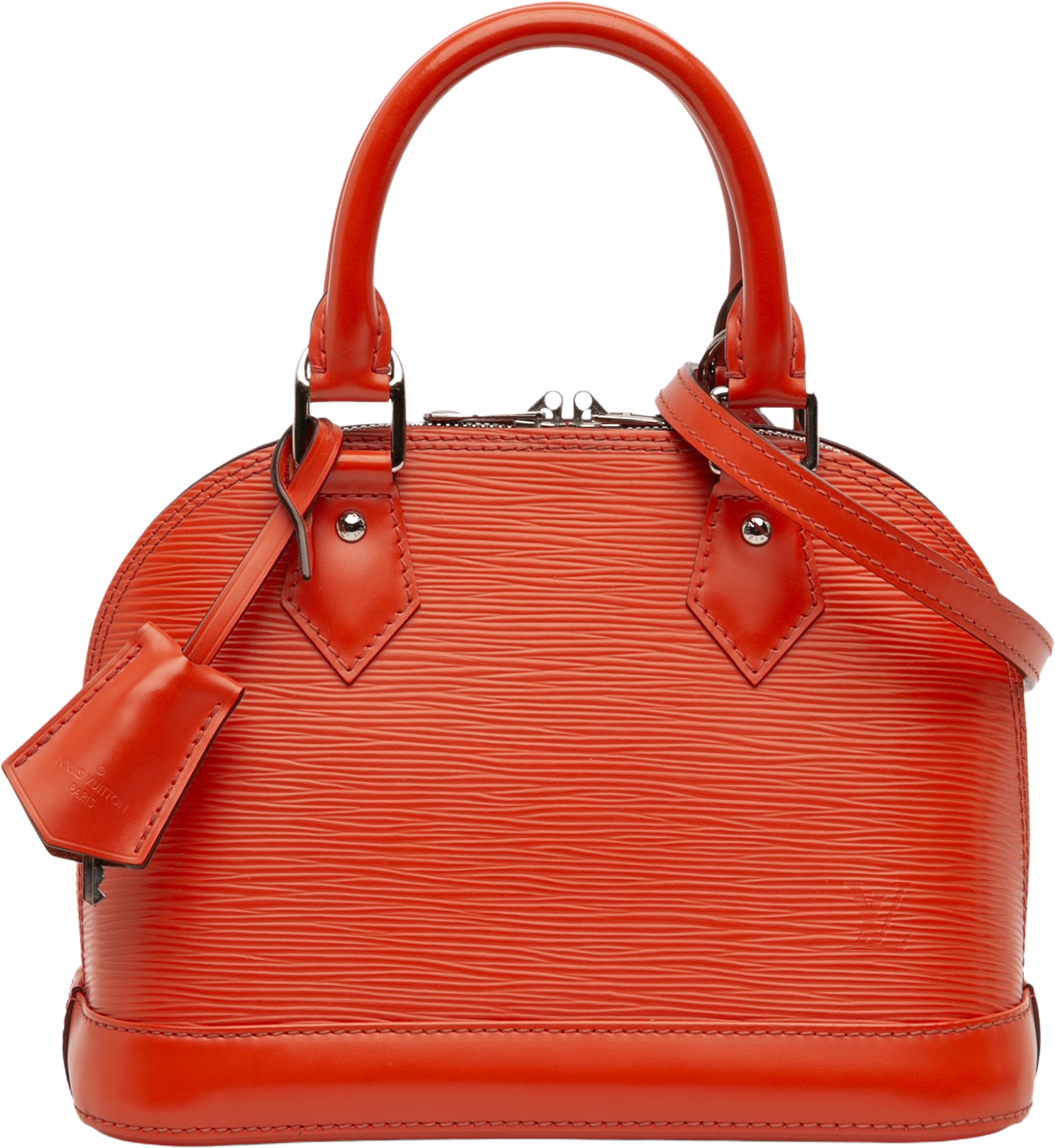 Louis Vuitton Epi Alma Bb, från Luxclusif, i färgen dark orange. Klicka för att öppna bilden i stort format