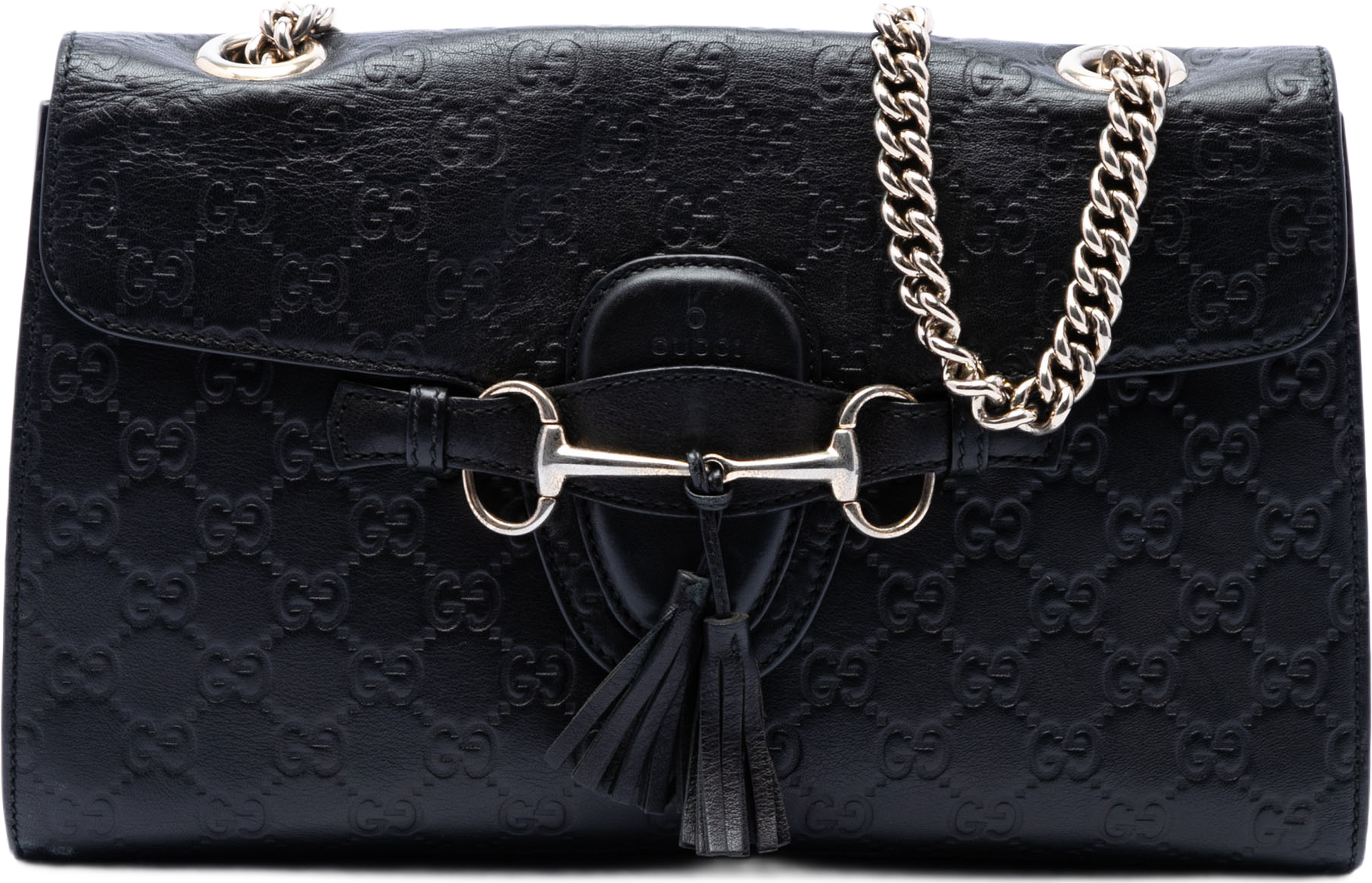 Gucci Medium Guccissima Emily Shoulder Bag, från Luxclusif, i färgen black. Klicka för att öppna bilden i stort format