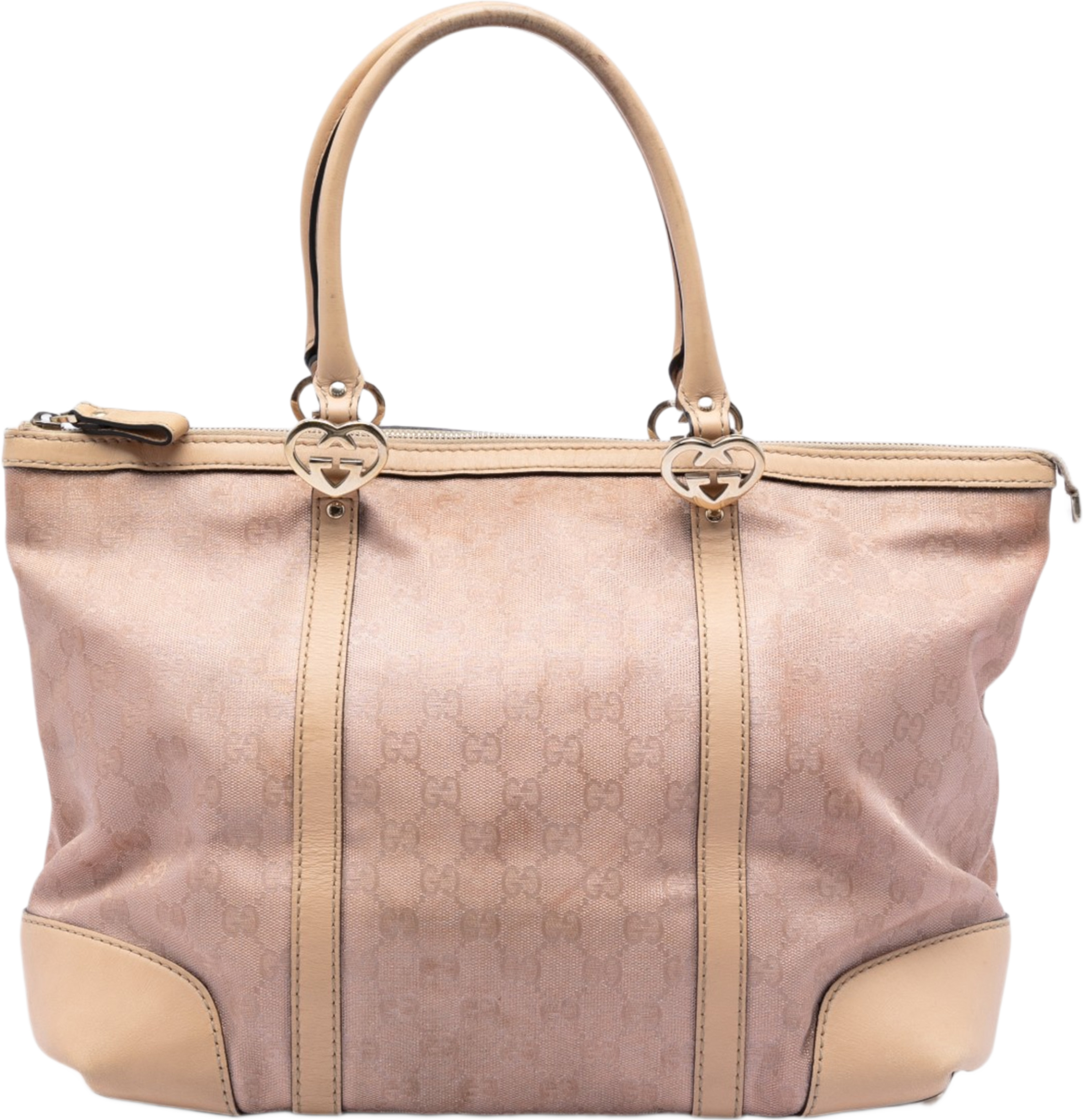 Gucci Gg Metallic Canvas Lovely Tote, från Luxclusif, i färgen rosa. Klicka för att öppna bilden i stort format