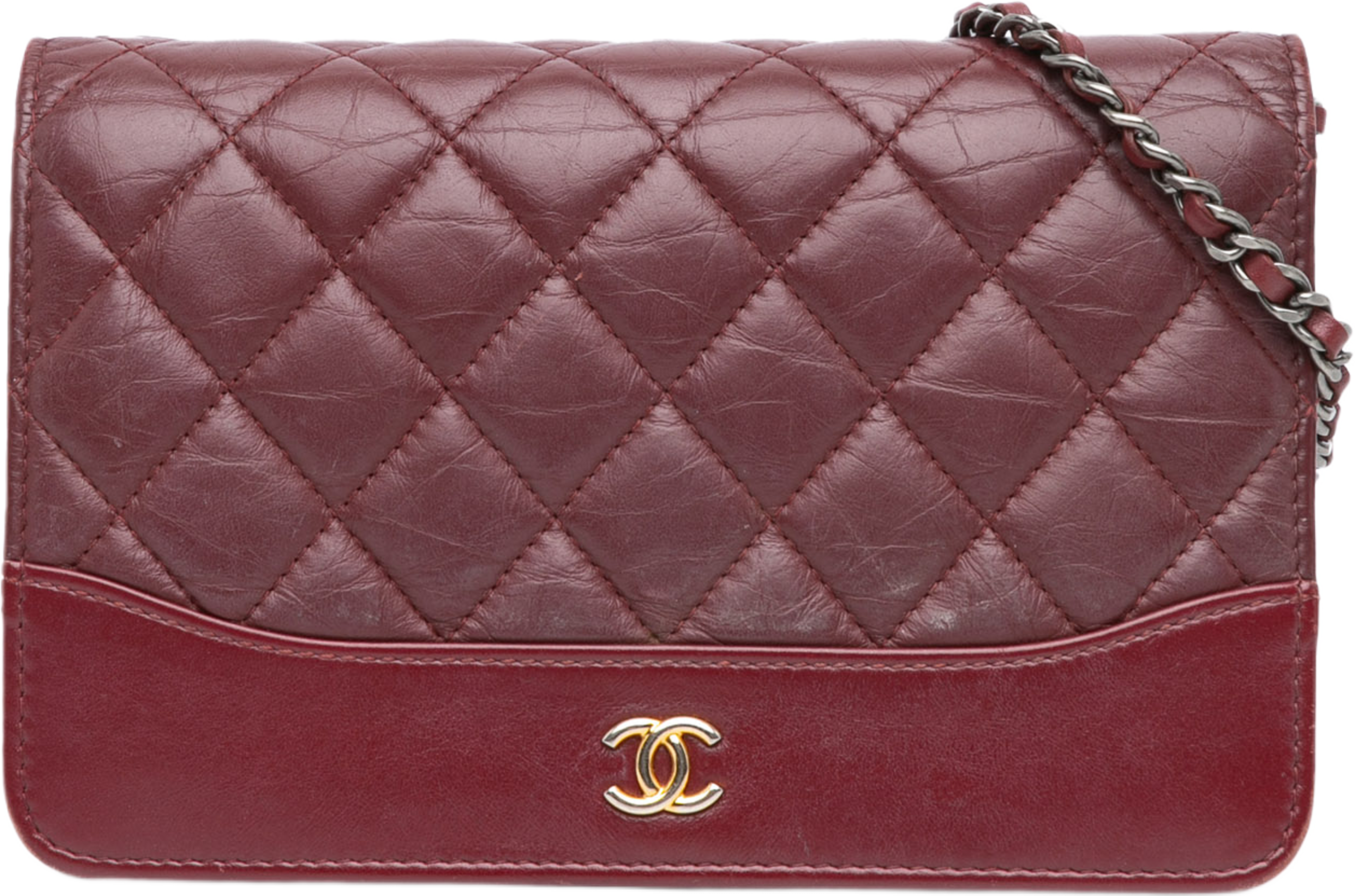 Chanel Quilted Aged Calfskin Gabrielle Wallet On Chain