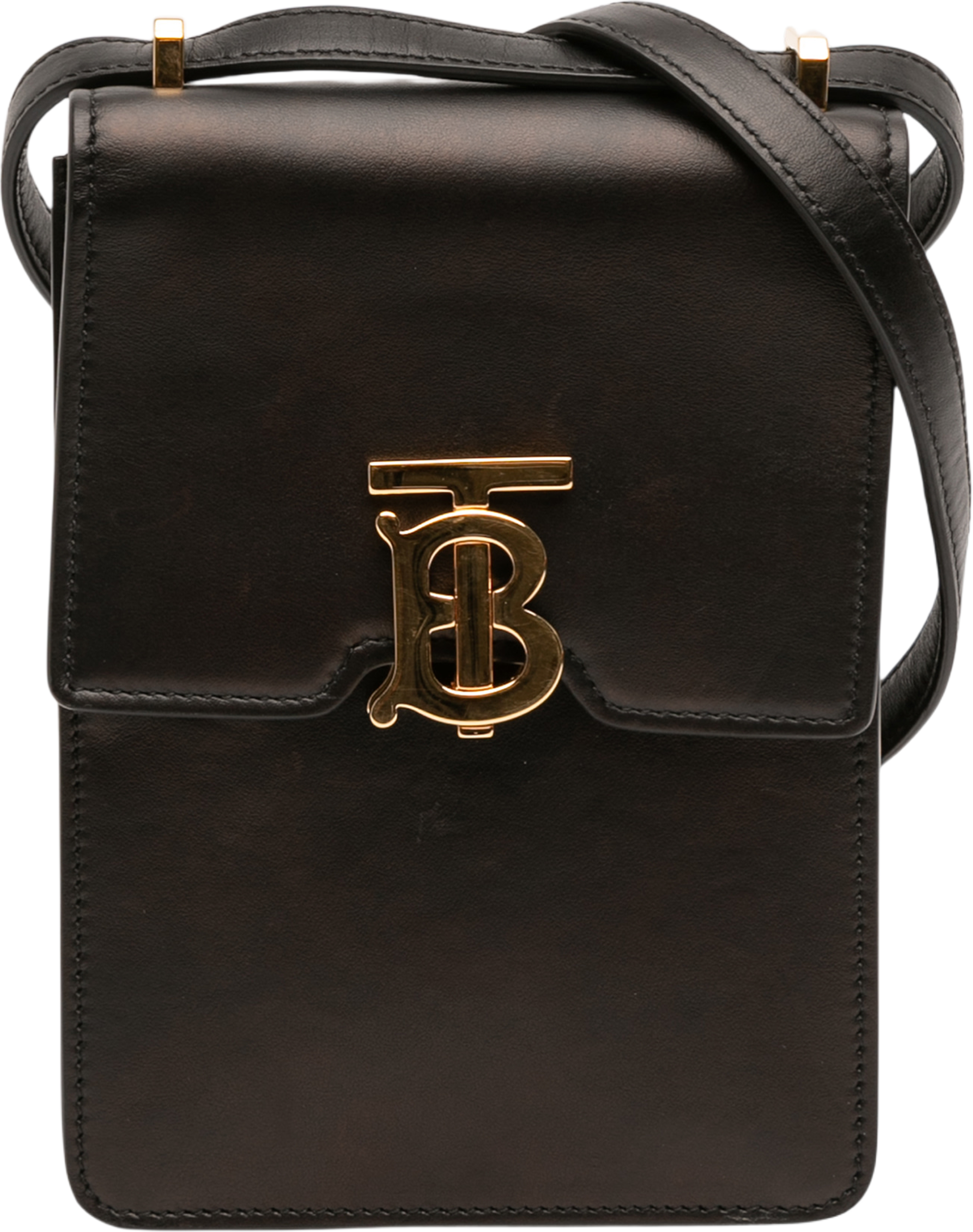 Burberry Leather Tb Robin Crossbody, från Luxclusif, i färgen black. Klicka för att öppna bilden i stort format