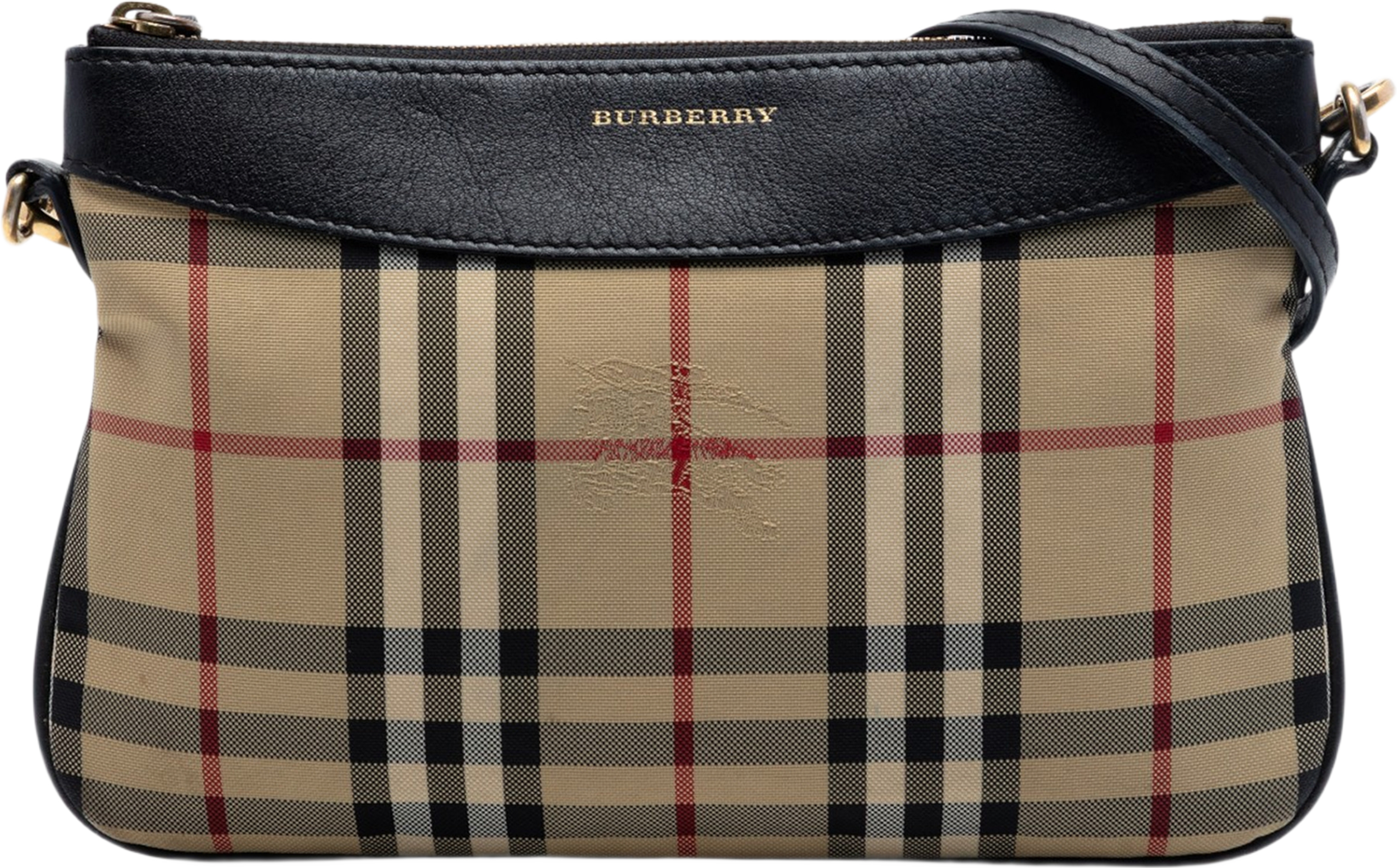 Burberry Haymarket Check Canvas Peyton Crossbody, från Luxclusif, i färgen beige. Klicka för att öppna bilden i stort format