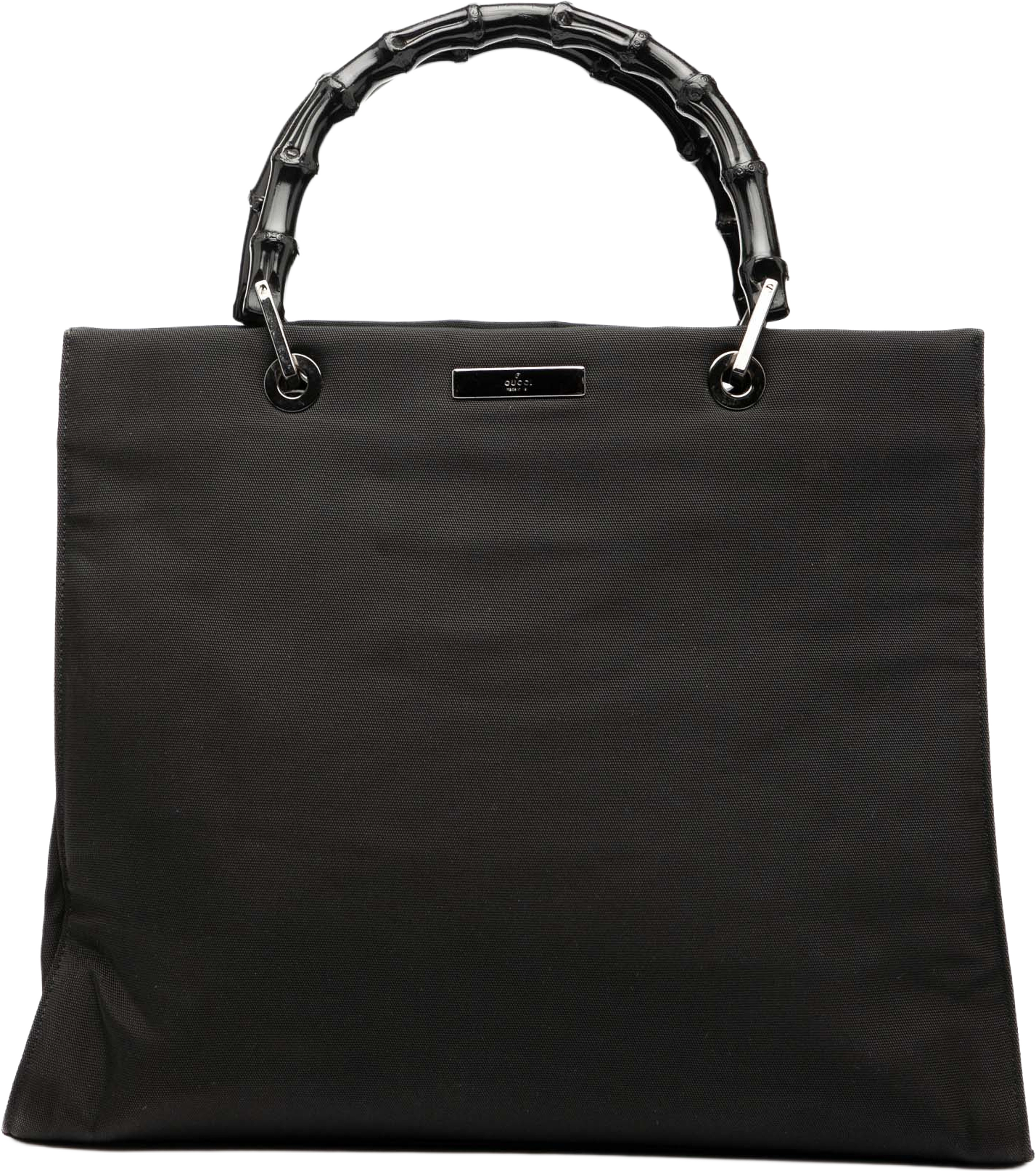 Gucci Gg Canvas Bamboo Handbag, från Luxclusif, i färgen black. Klicka för att öppna bilden i stort format
