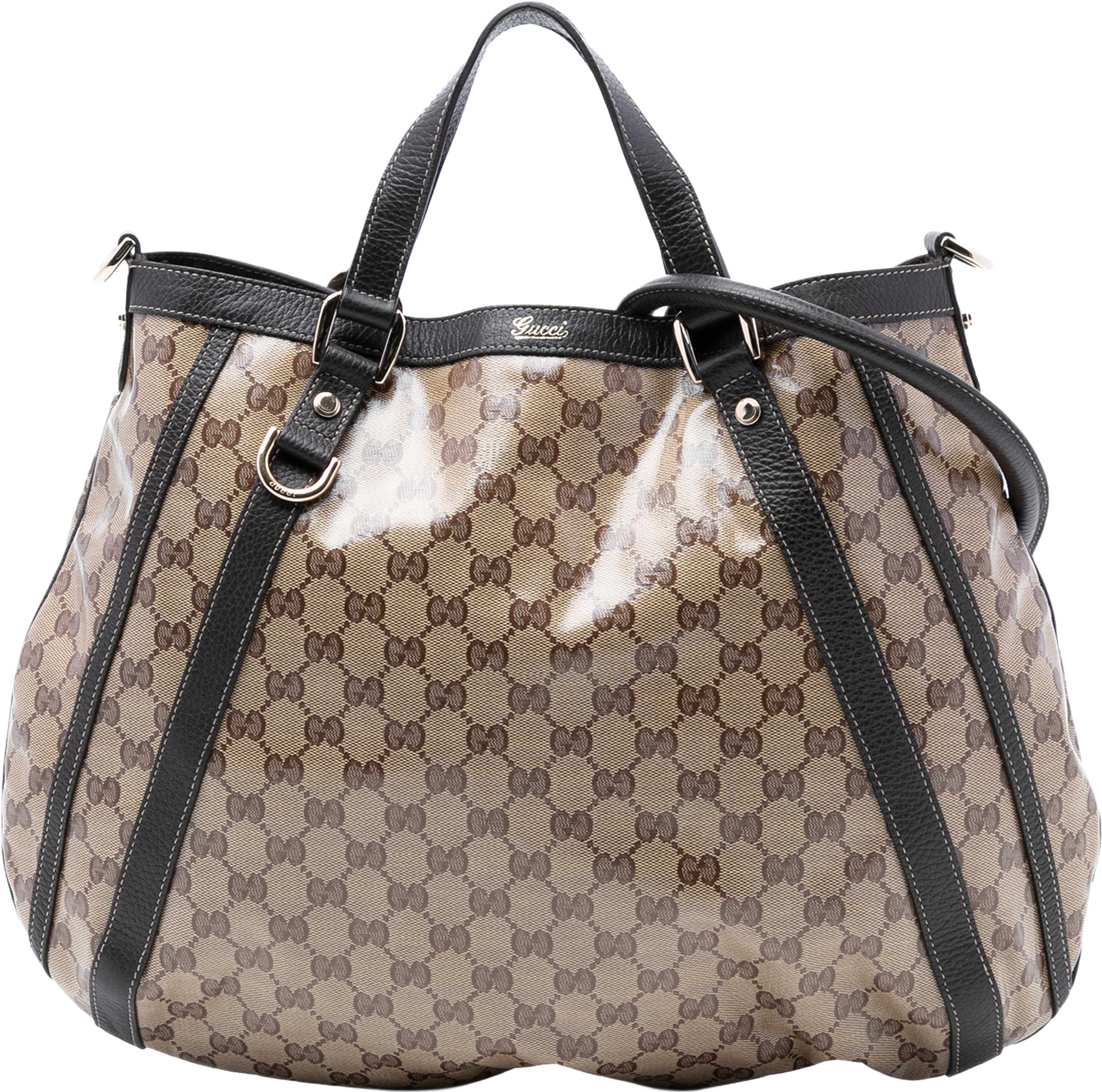 Gucci Gg Crystal Abbey D Ring Convertible Tote, från Luxclusif, i färgen beige. Klicka för att öppna bilden i stort format