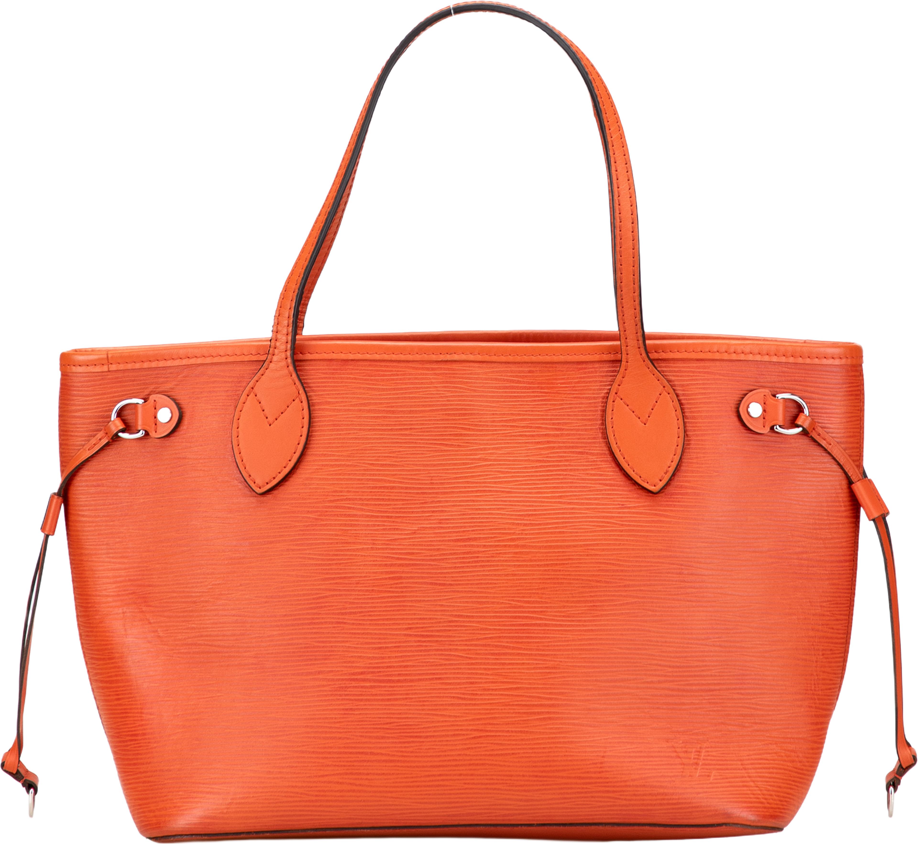 Louis Vuitton Epi Neverfull Pm, från Luxclusif, i färgen orange. Klicka för att öppna bilden i stort format