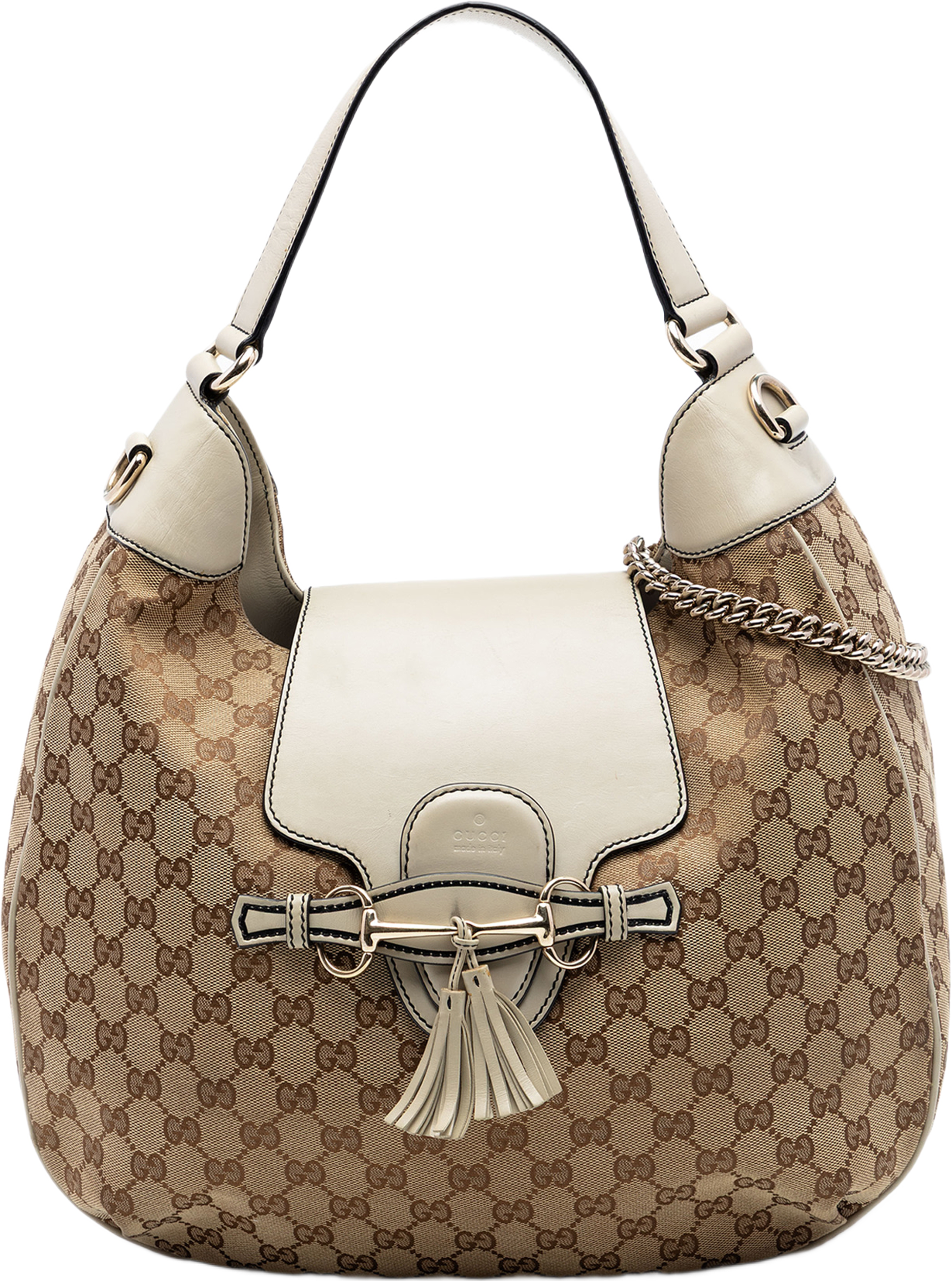 Gucci Medium Gg Canvas Emily Flap Satchel, från Luxclusif, i färgen beige. Klicka för att öppna bilden i stort format