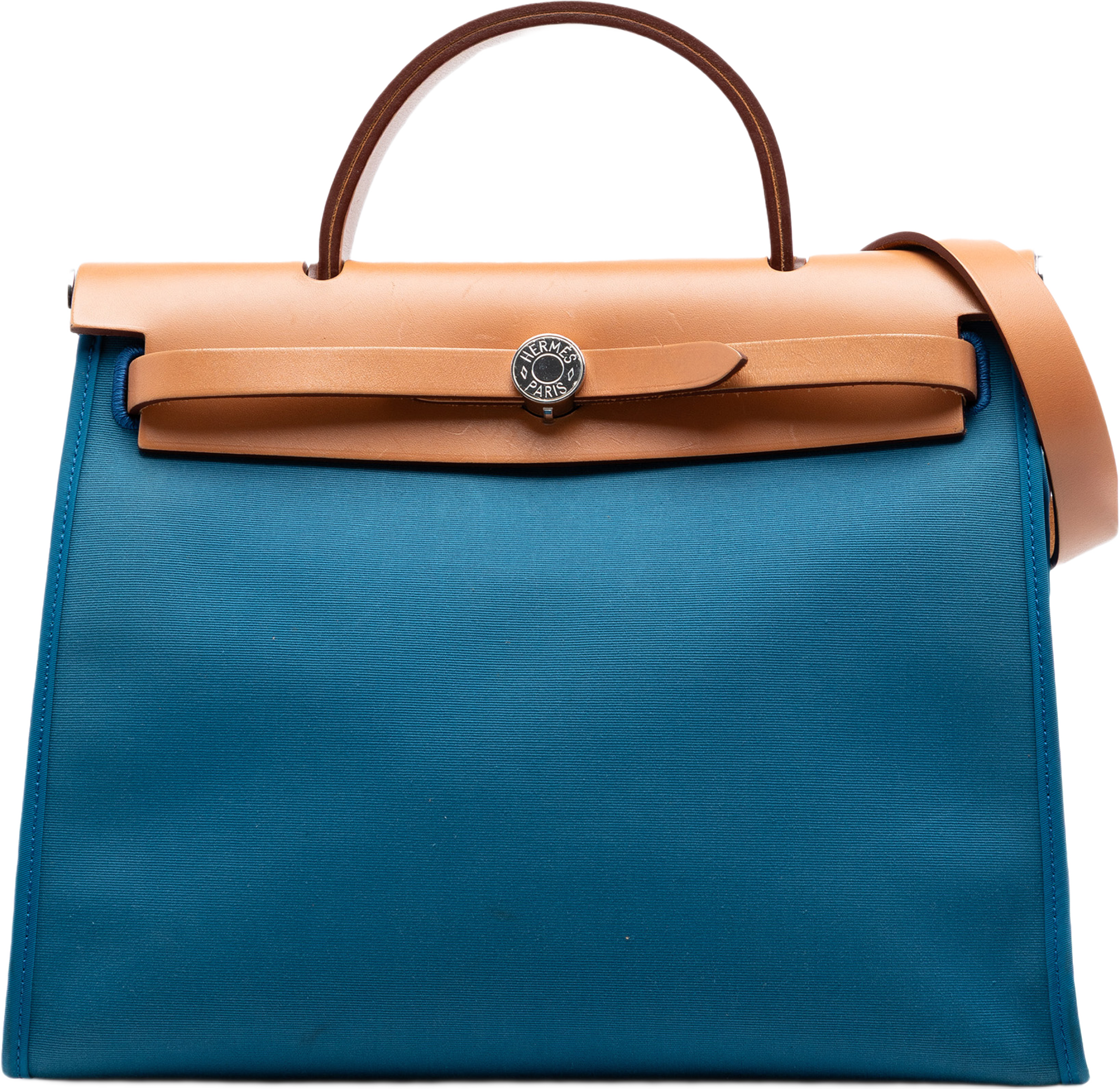 Hermès Toile Herbag Zip 31, från Luxclusif, i färgen blue. Klicka för att öppna bilden i stort format