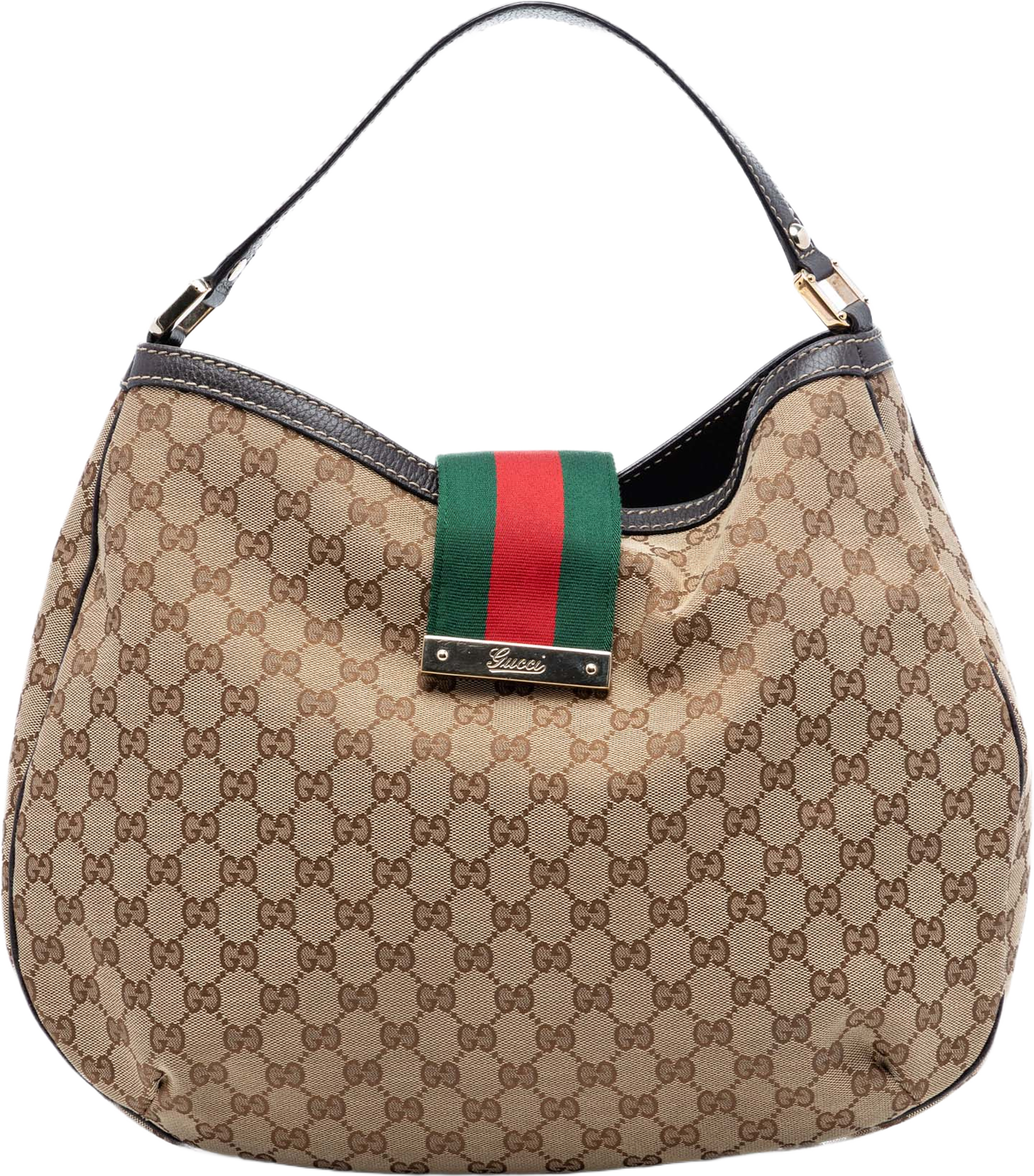 Gucci Large Gg Canvas Web New Ladies Hobo, från Luxclusif, i färgen beige. Klicka för att öppna bilden i stort format