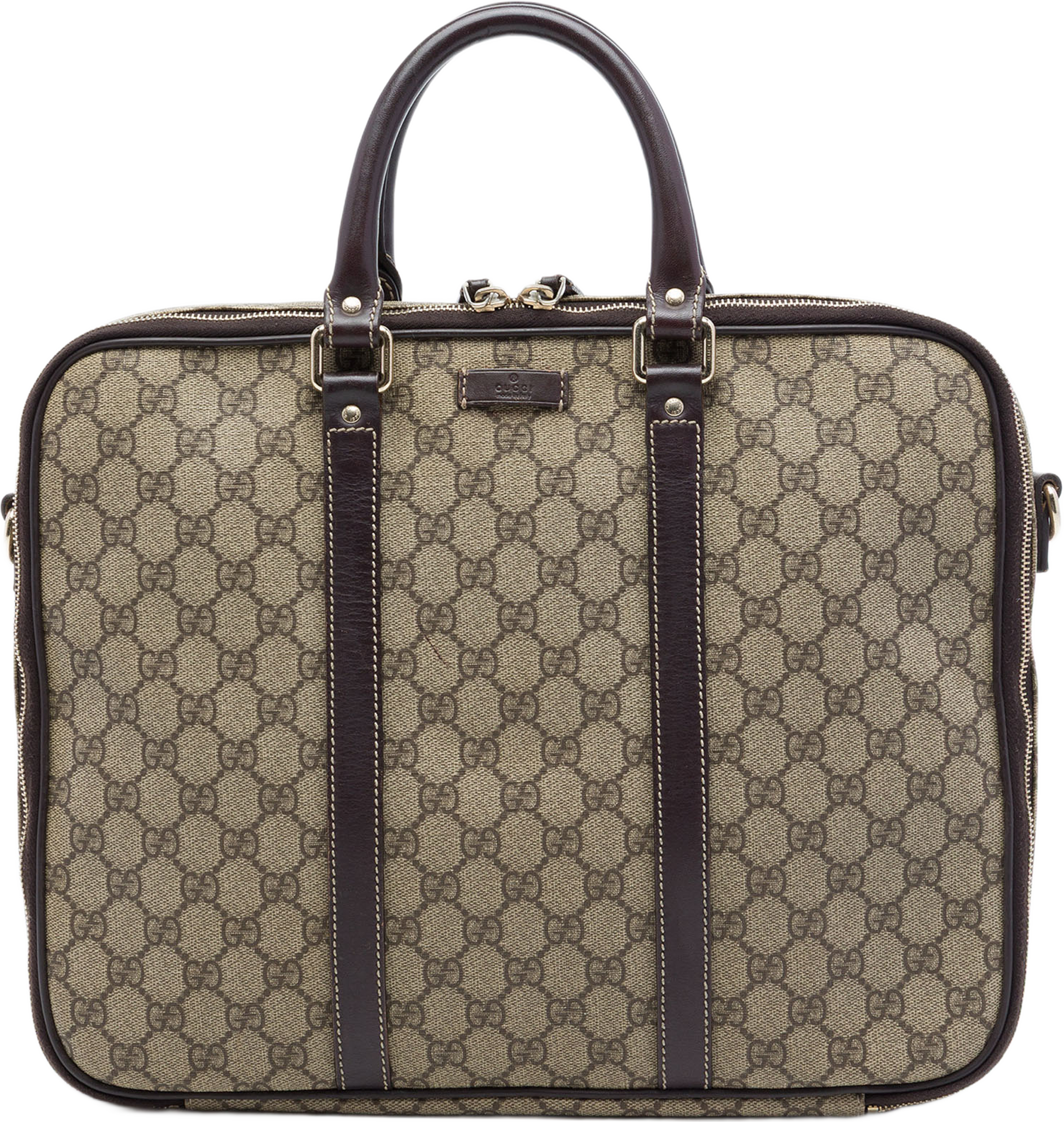 Gucci Gg Supreme Business Bag, från Luxclusif, i färgen beige. Klicka för att öppna bilden i stort format