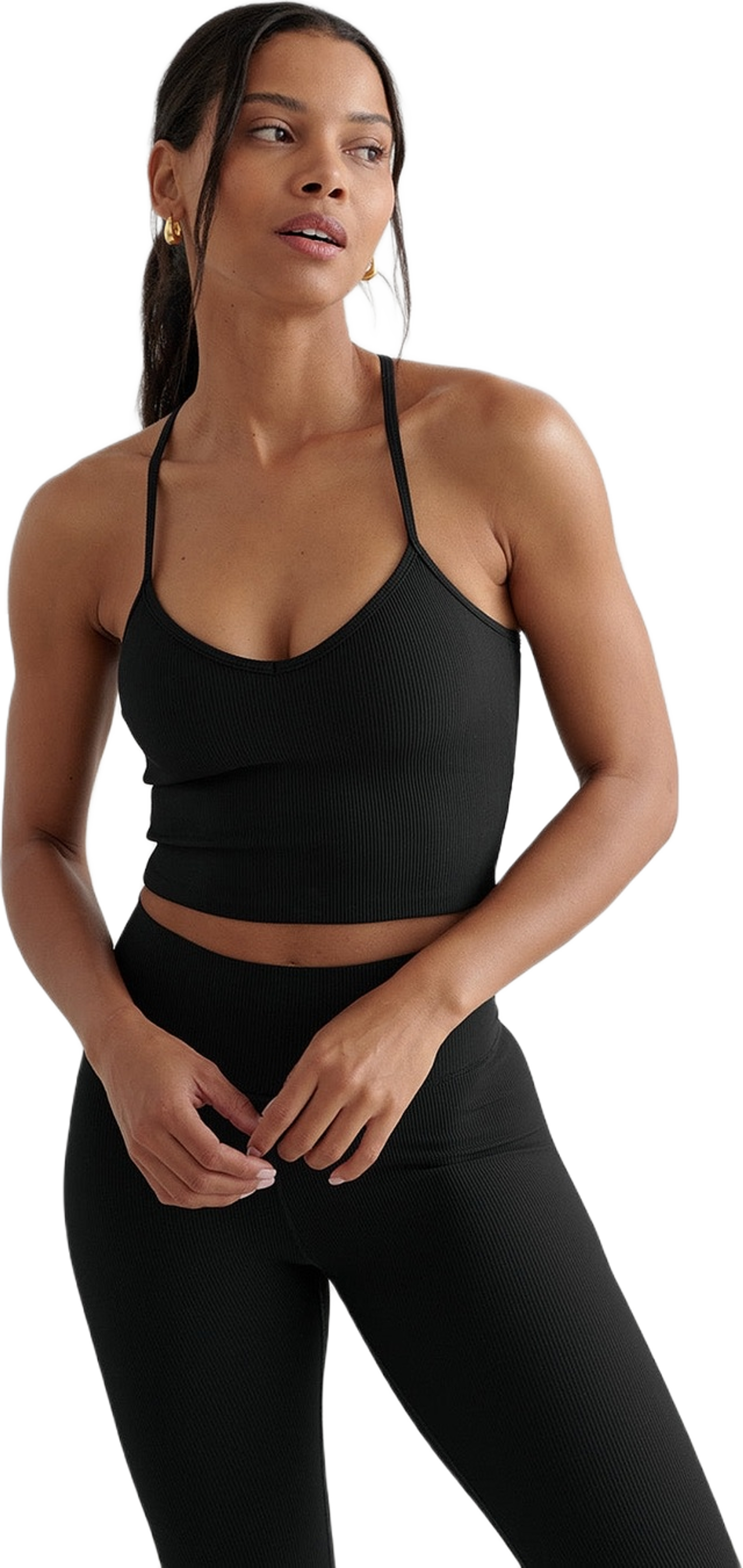 Black Ribbed Performance Bralette