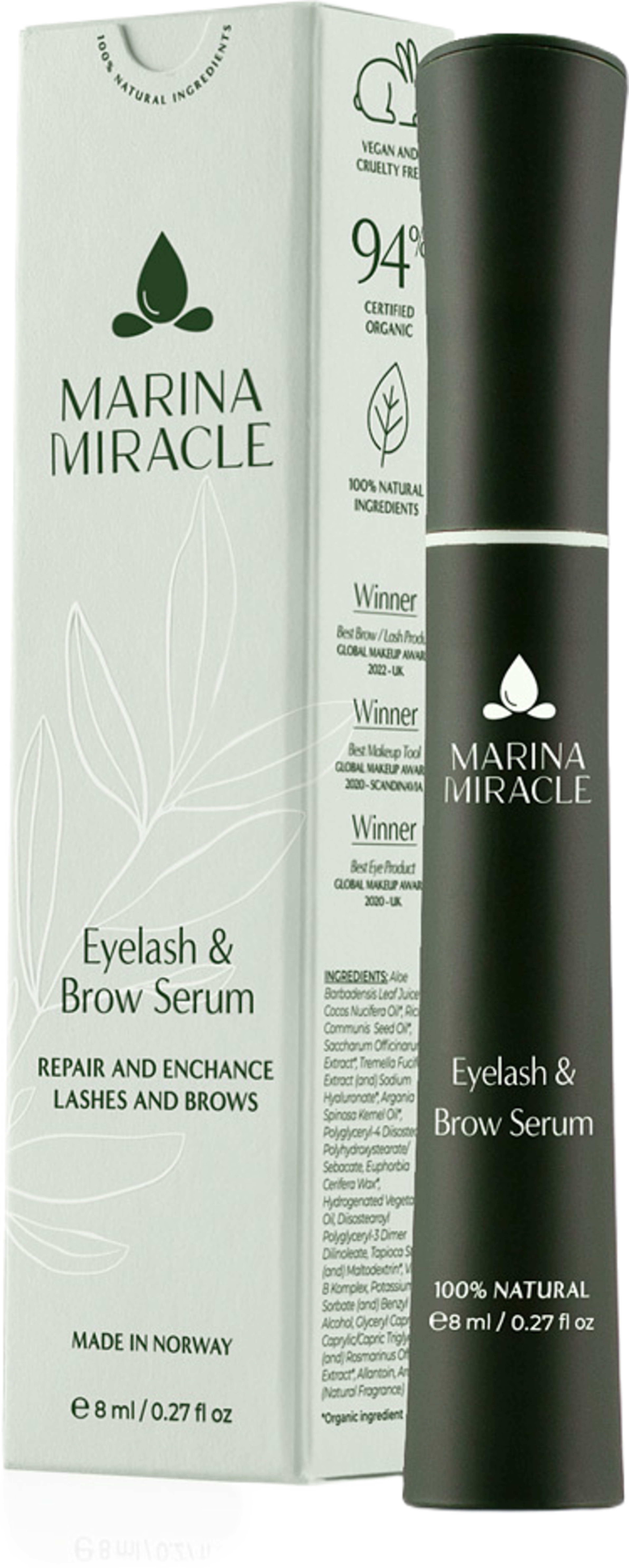 Eyelash & Brow Serum, från Marina Miracle. Klicka för att öppna bilden i stort format