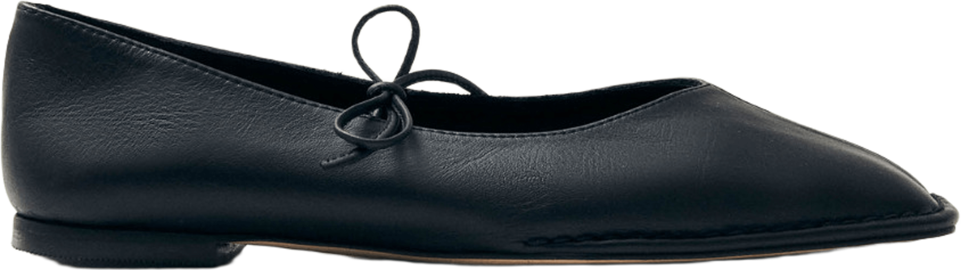 Sway Black Leather Ballet Flats