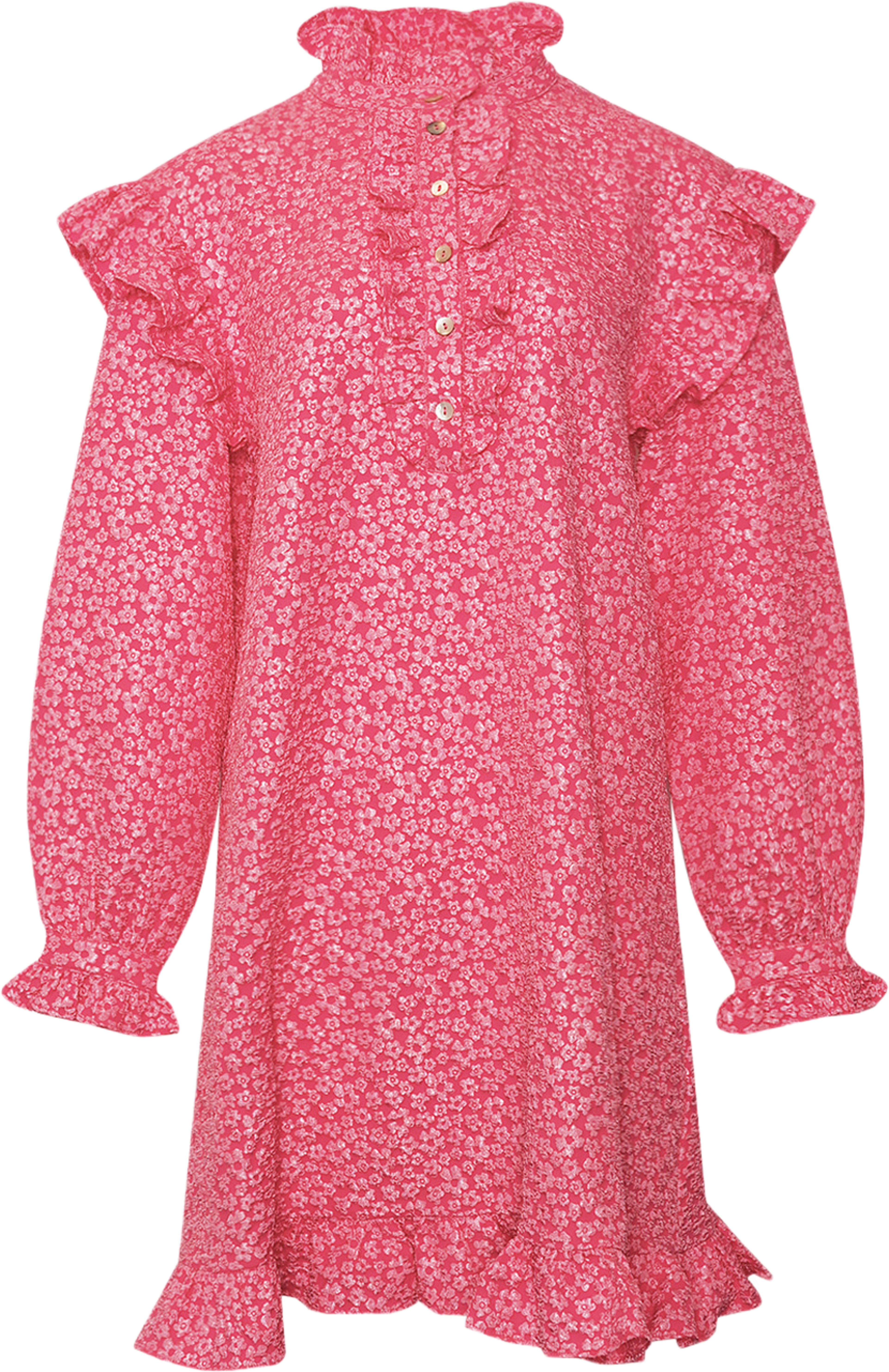 Reno Ruby Ruffle Dress - Bright Pink