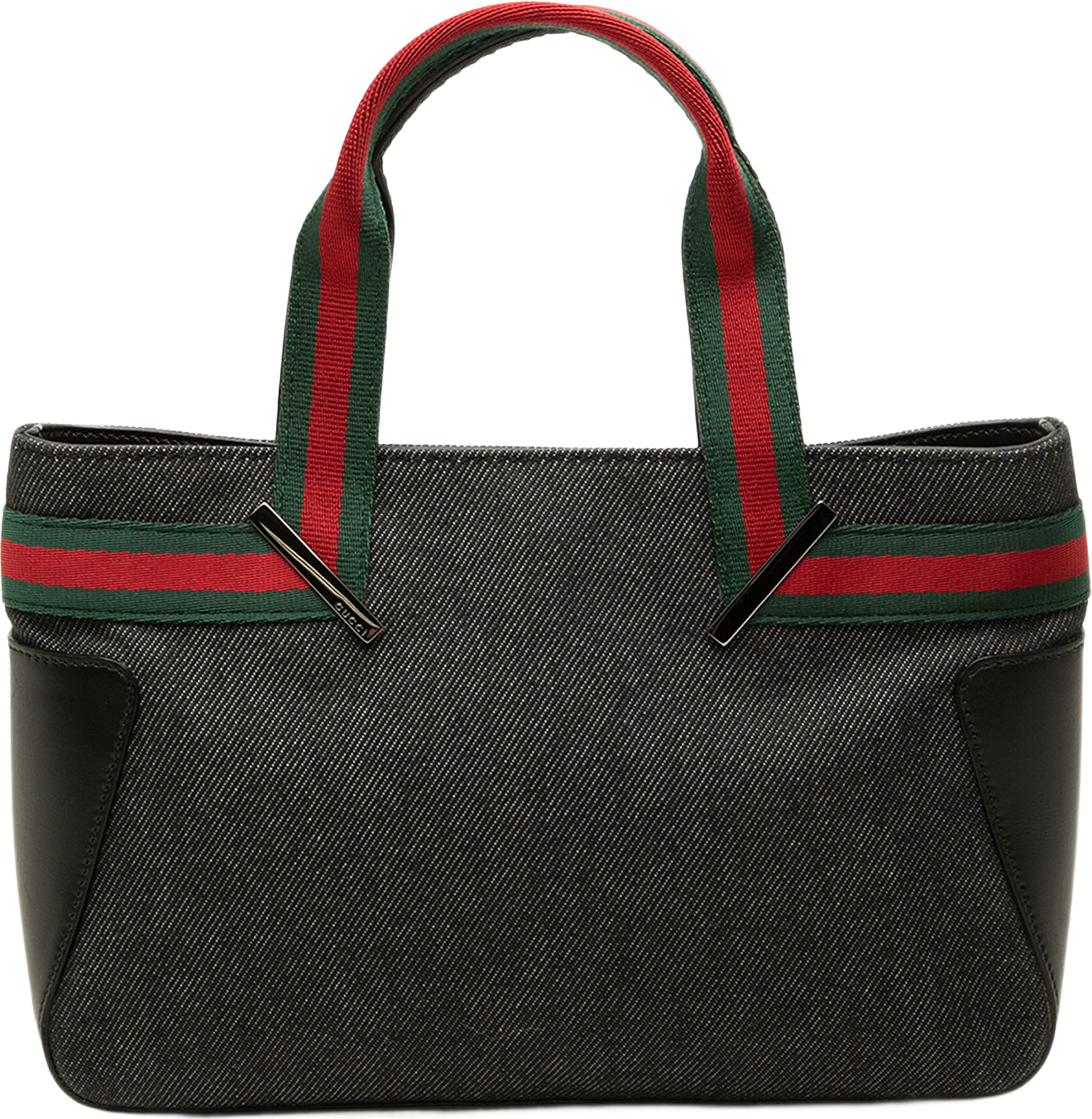 Gucci Denim Web Handbag, från Luxclusif, i färgen svart. Klicka för att öppna bilden i stort format