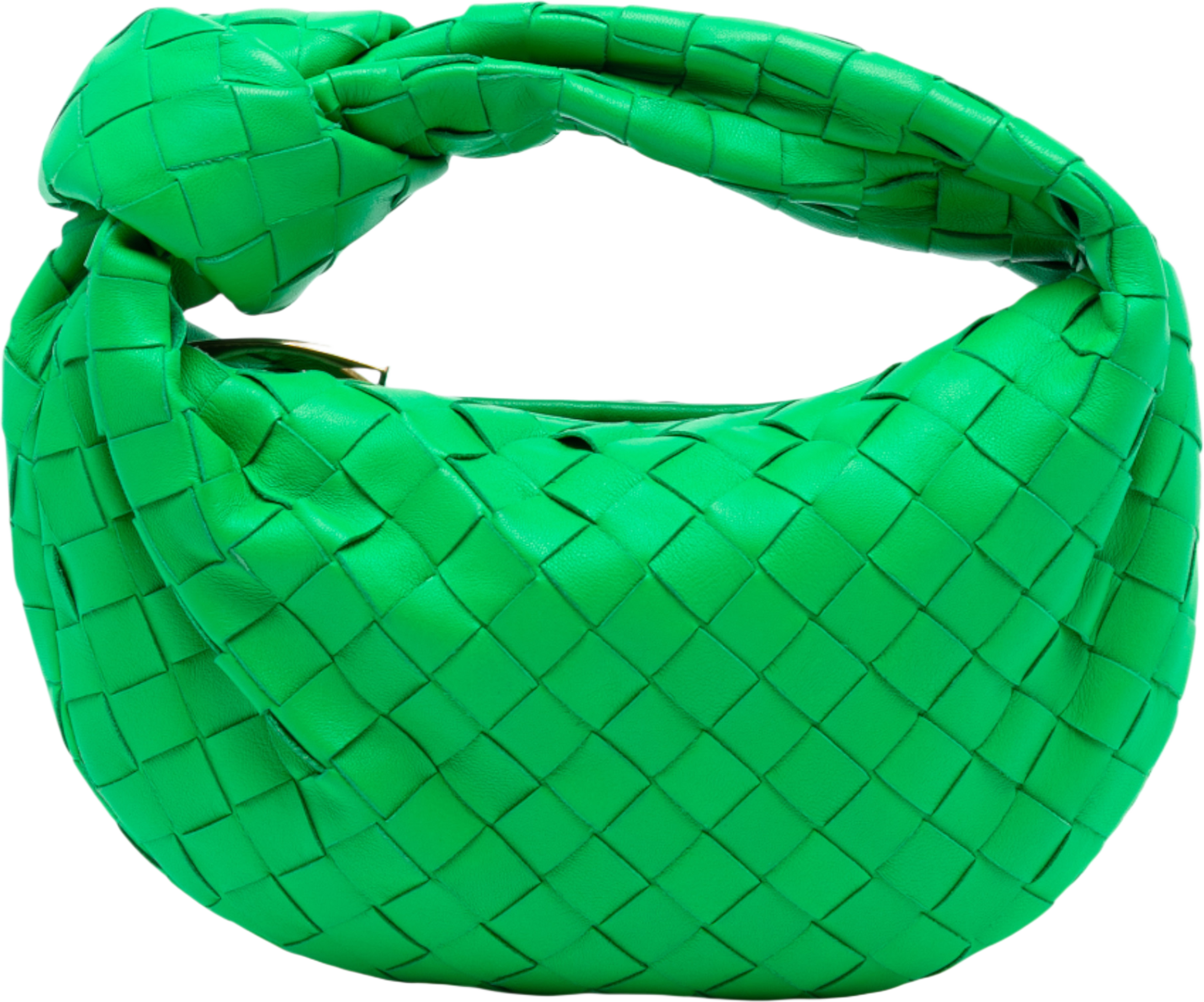 Bottega Veneta Mini Nappa Intrecciato Jodie, från Luxclusif, i färgen green. Klicka för att öppna bilden i stort format