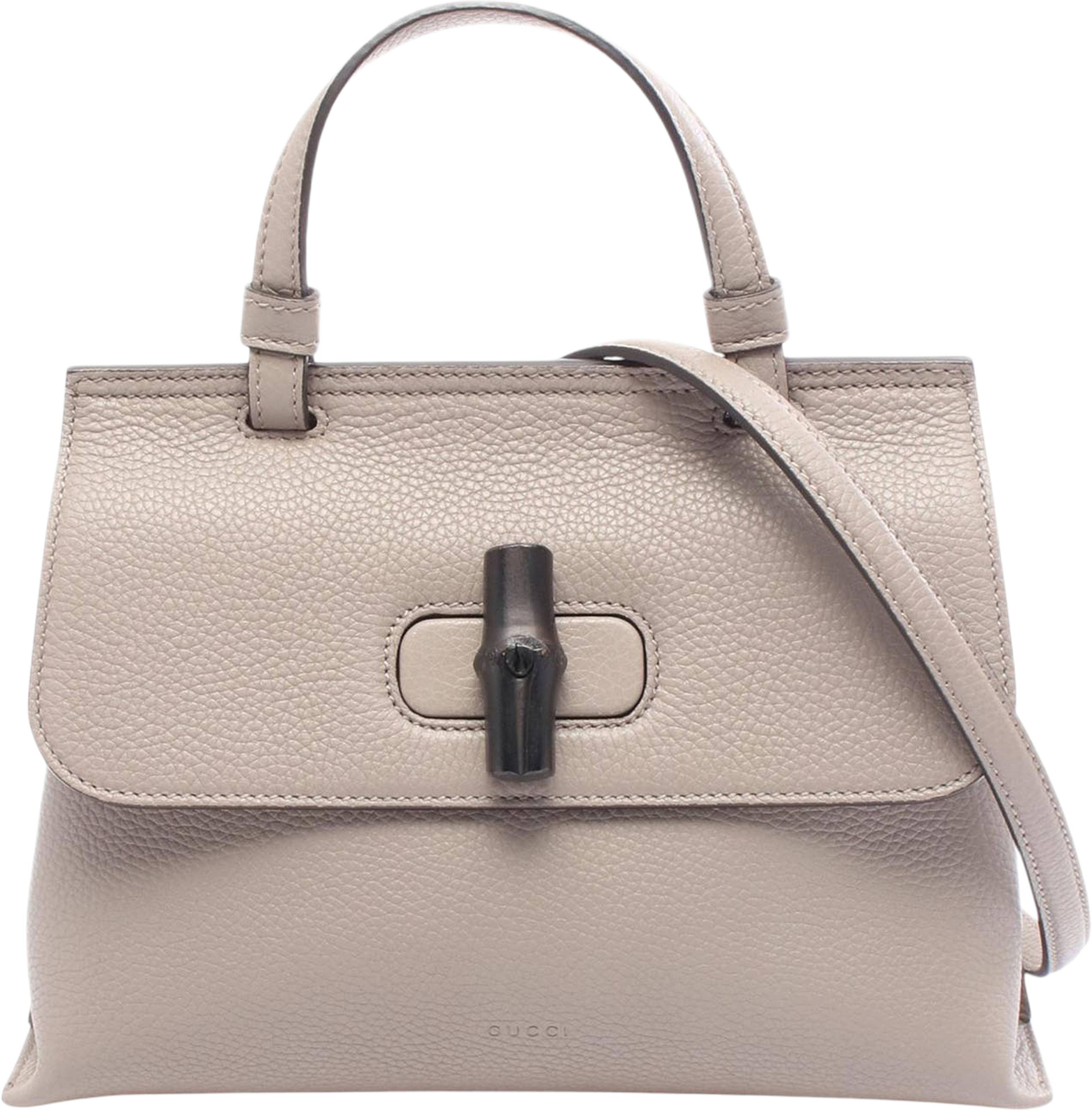 Gucci Small Calfskin Bamboo Daily Satchel, från Luxclusif, i färgen brun. Klicka för att öppna bilden i stort format
