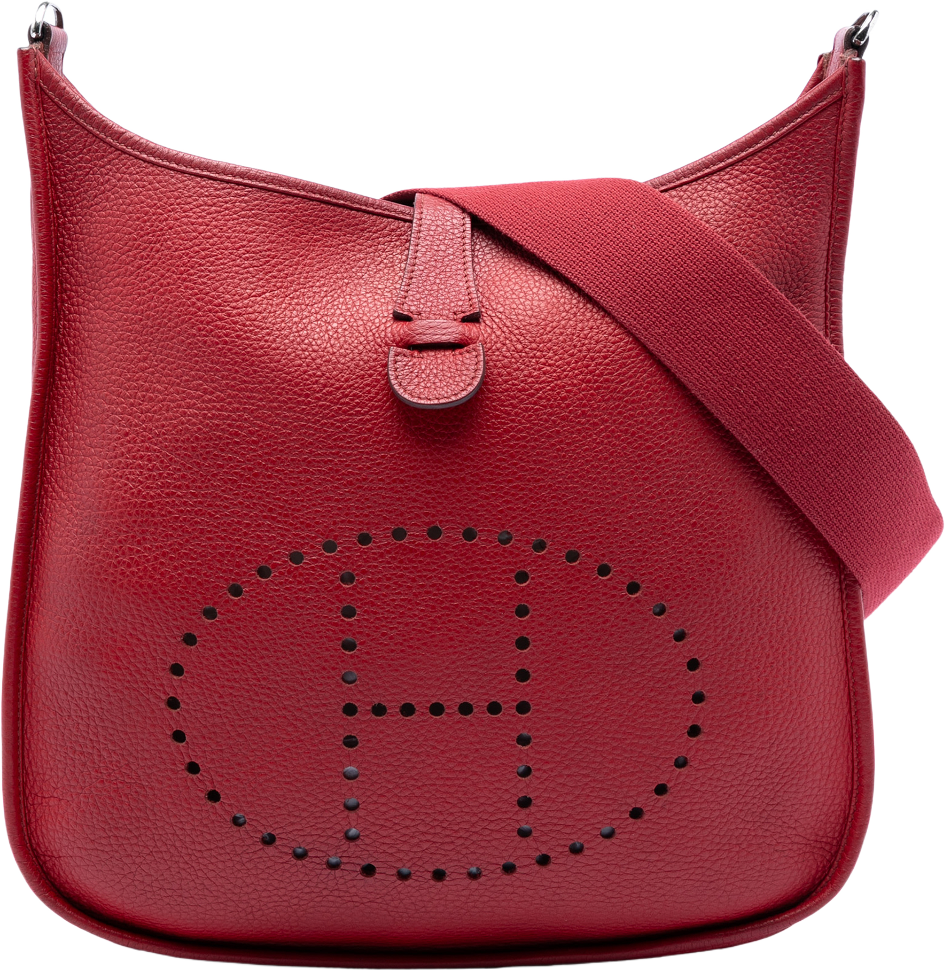 Hermès Clemence Evelyne Iii 33, från Luxclusif, i färgen dark red. Klicka för att öppna bilden i stort format