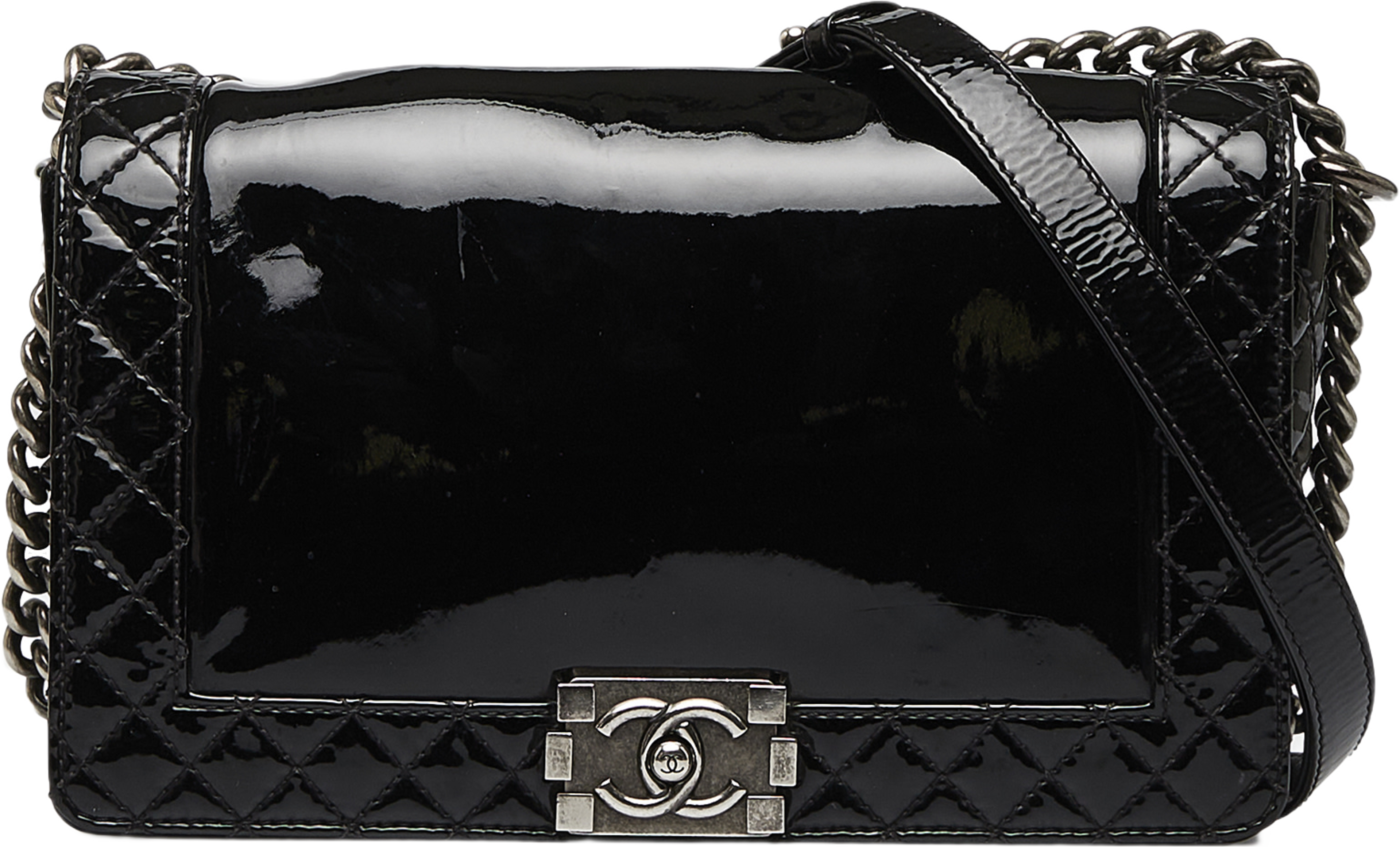 Chanel Medium Patent Reverso Boy Flap