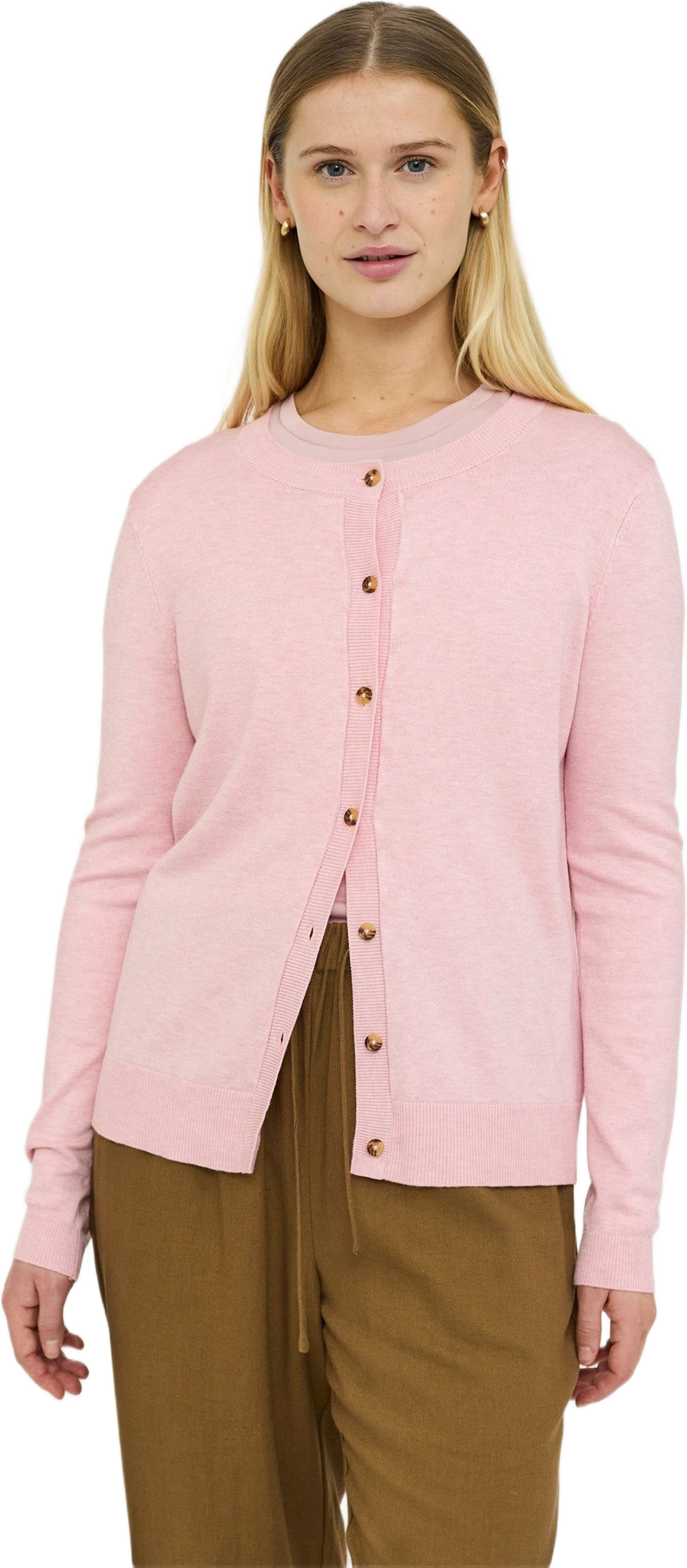 Srmarla Cardigan Knit, från Soft Rebels, i färgen bleached mauve melange. Klicka för att öppna bilden i stort format