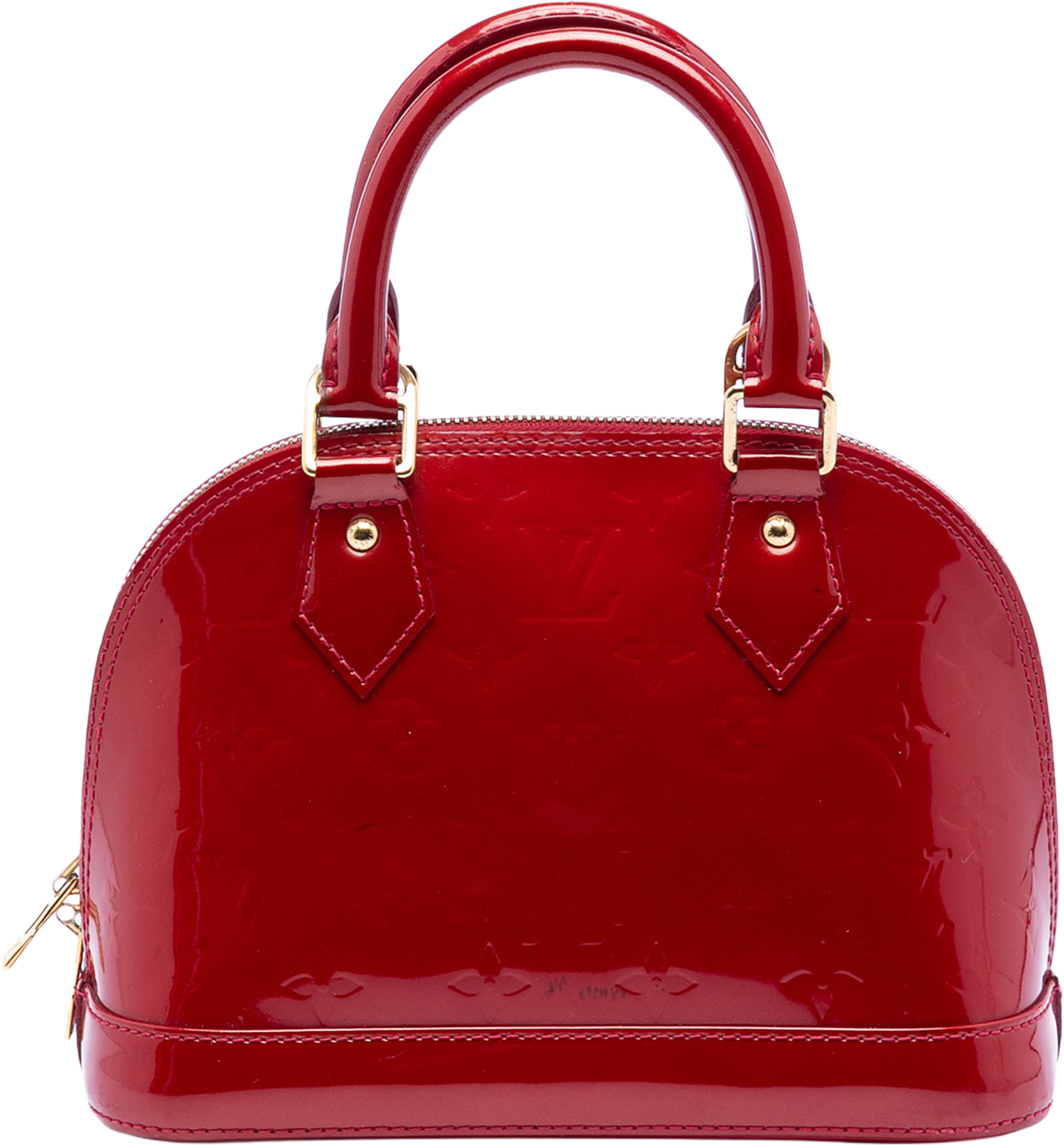 Louis Vuitton Monogram Vernis Alma Bb, från Luxclusif, i färgen red. Klicka för att öppna bilden i stort format