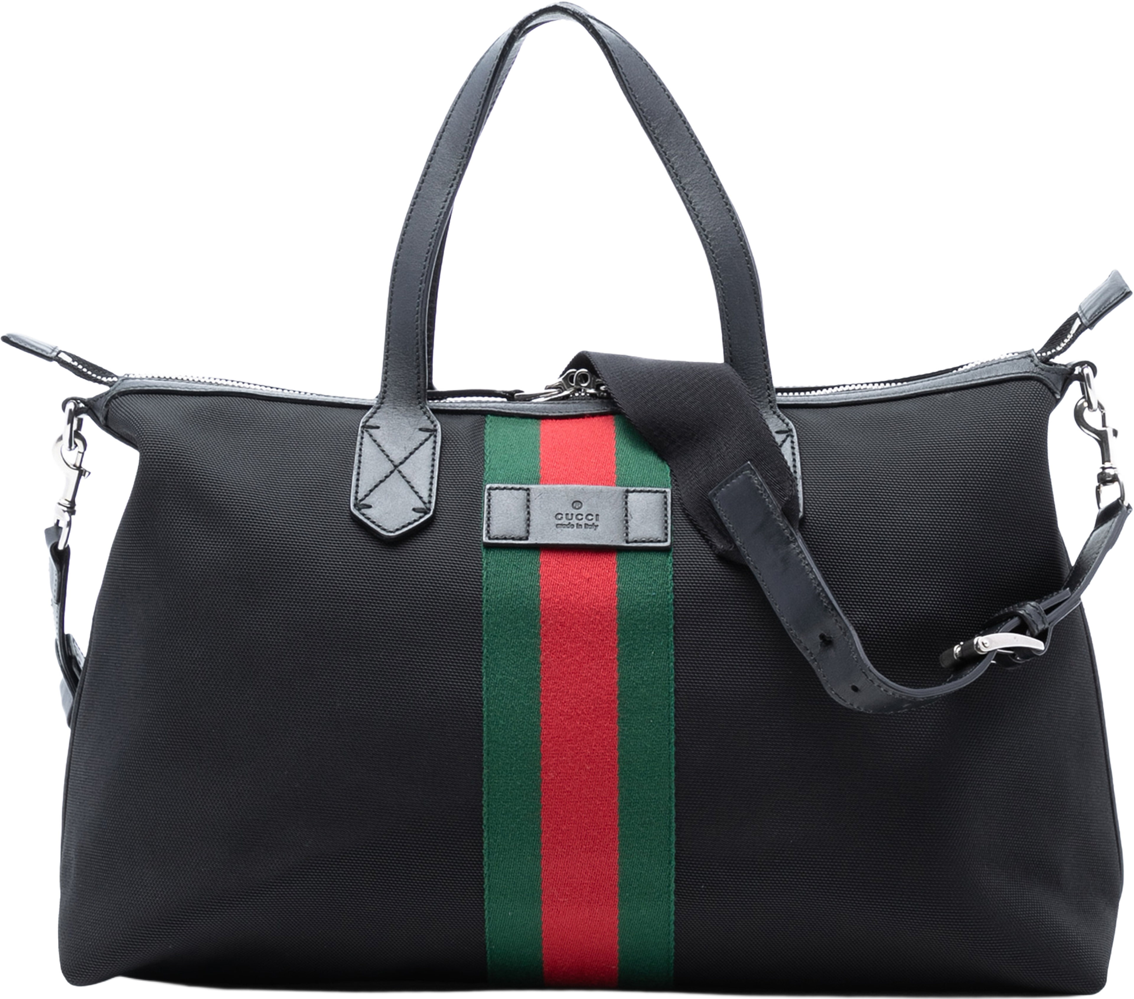 Gucci Techno Canvas Web Travel Bag, från Luxclusif, i färgen black. Klicka för att öppna bilden i stort format