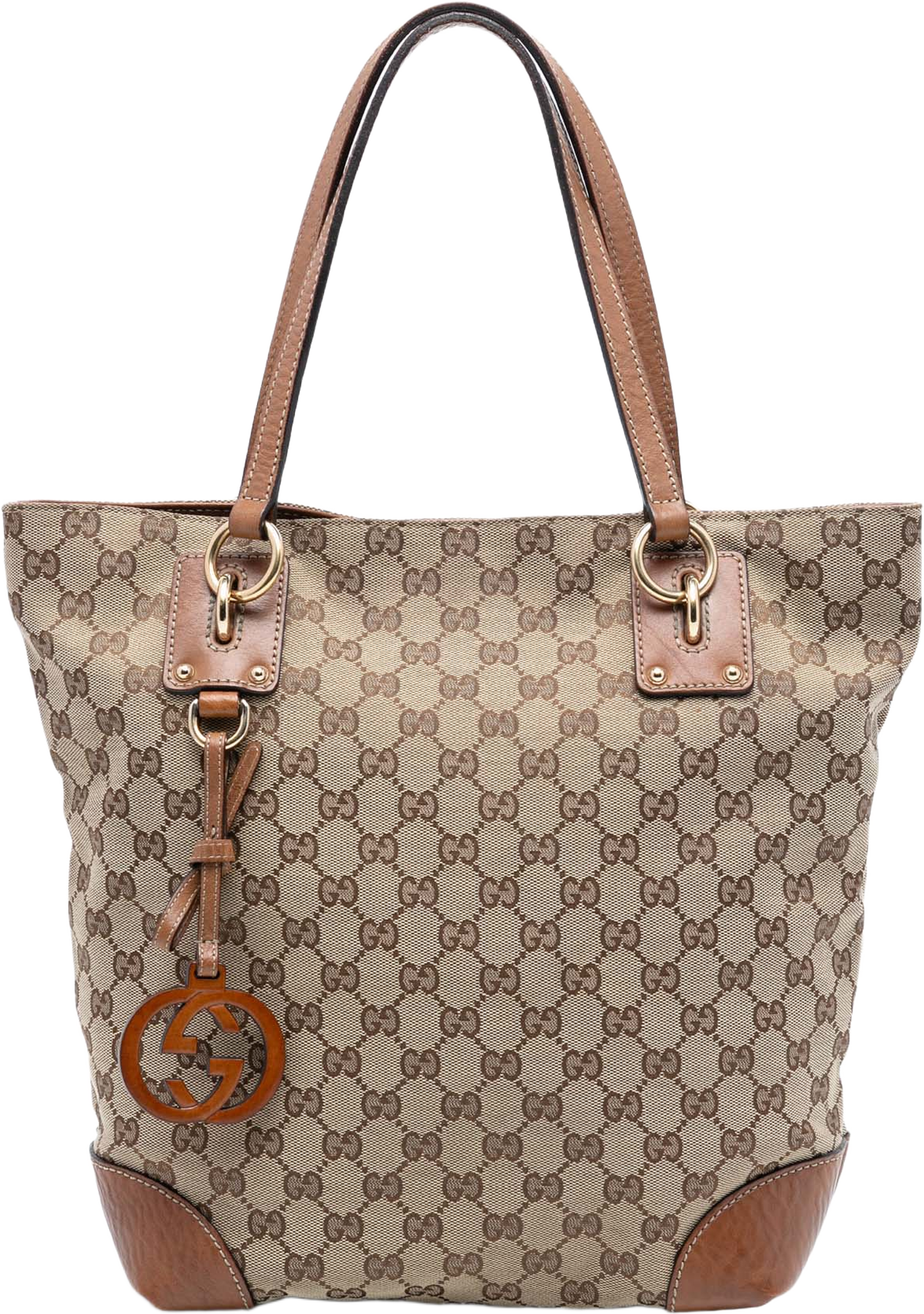 Gucci Medium Gg Canvas Gg Charm Tote, från Luxclusif, i färgen beige. Klicka för att öppna bilden i stort format