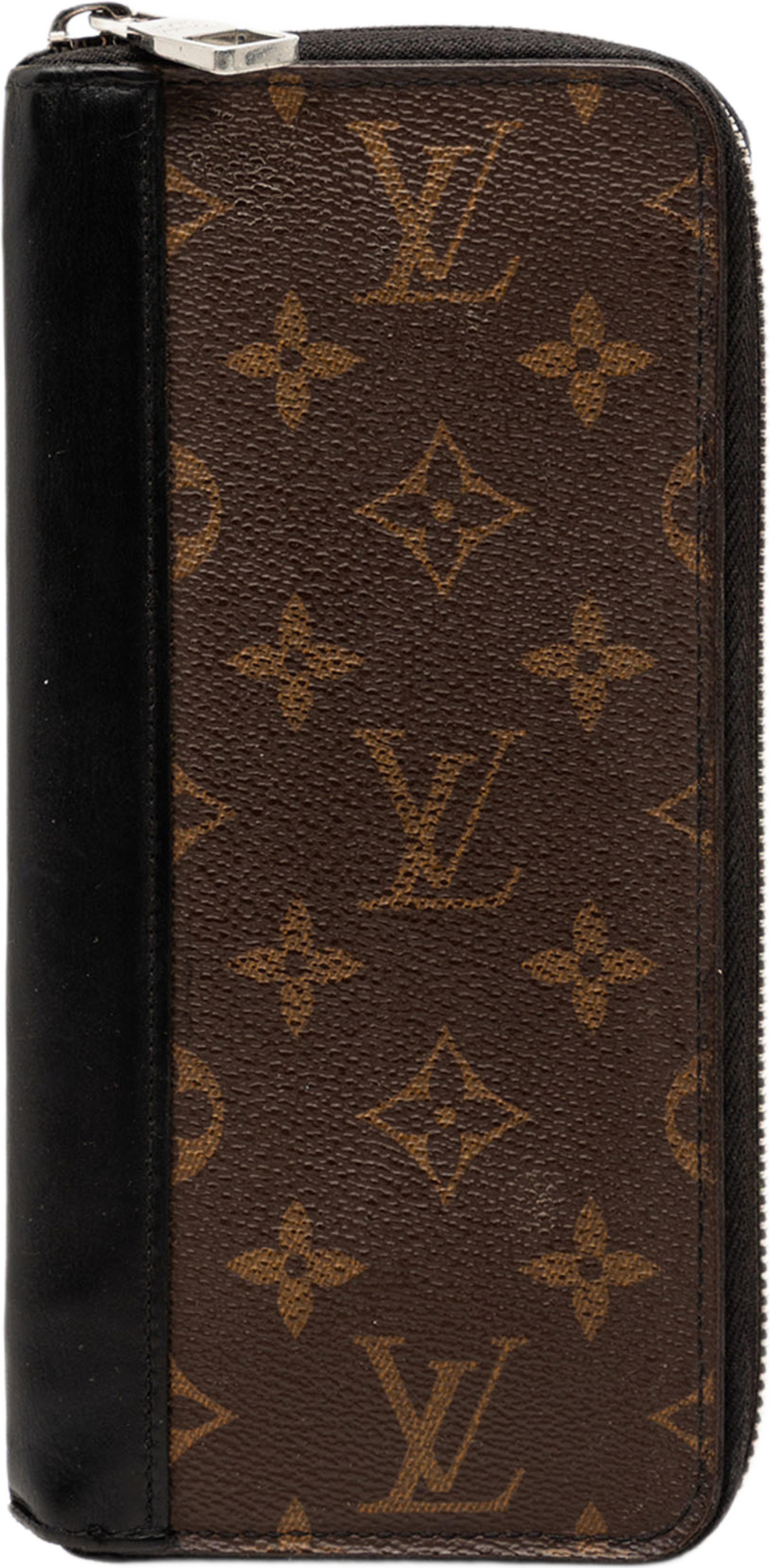 Louis Vuitton Monogram Macassar Vertical Zippy Wallet, från Luxclusif, i färgen brun. Klicka för att öppna bilden i stort format