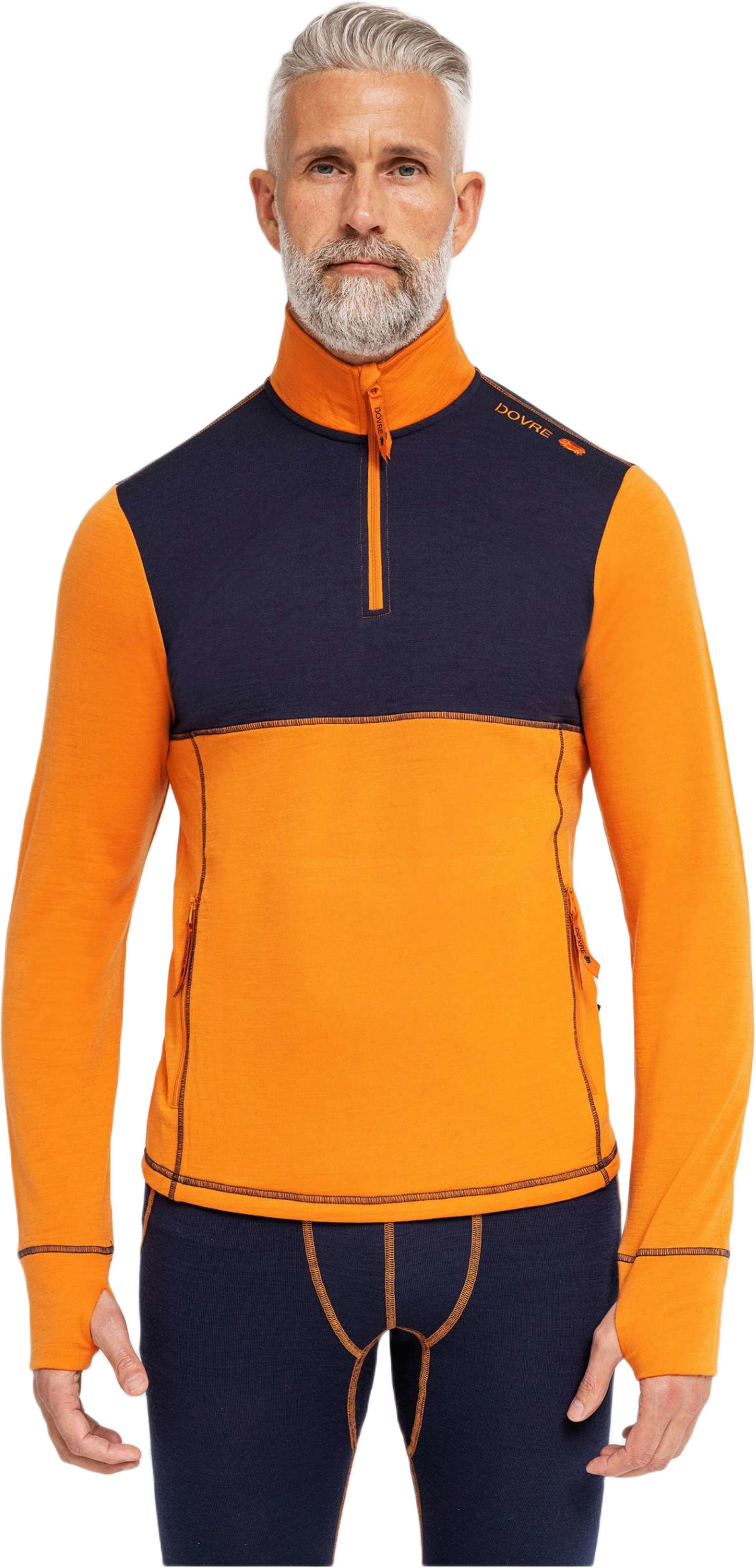Midlayer Undertröja | 100% Merinoull | Svart/grå