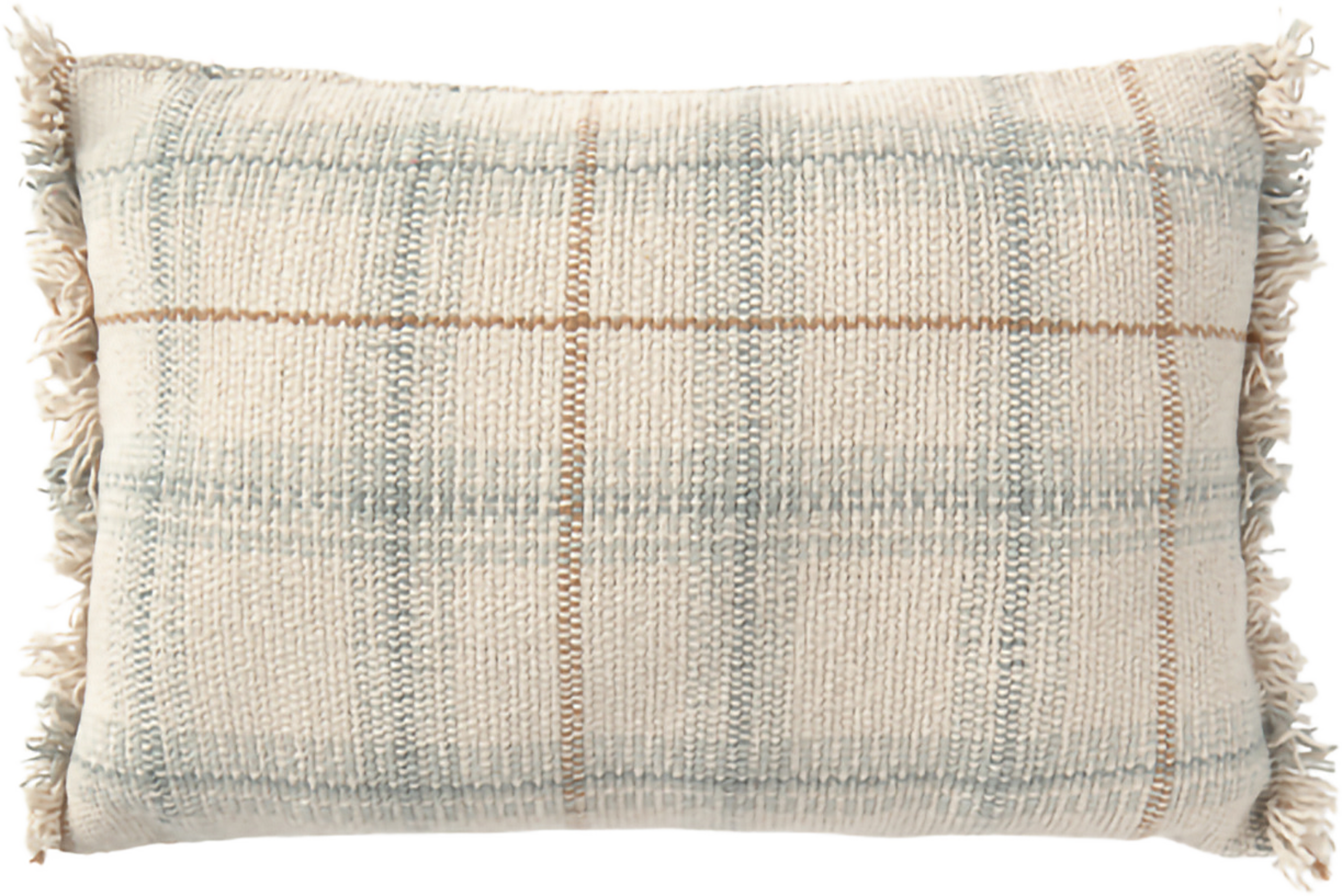 Handvävd Kudde, från LORENA CANALS, i färgen naturlig, blå salvia, vintageblå, ockra. Klicka för att öppna bilden i stort format