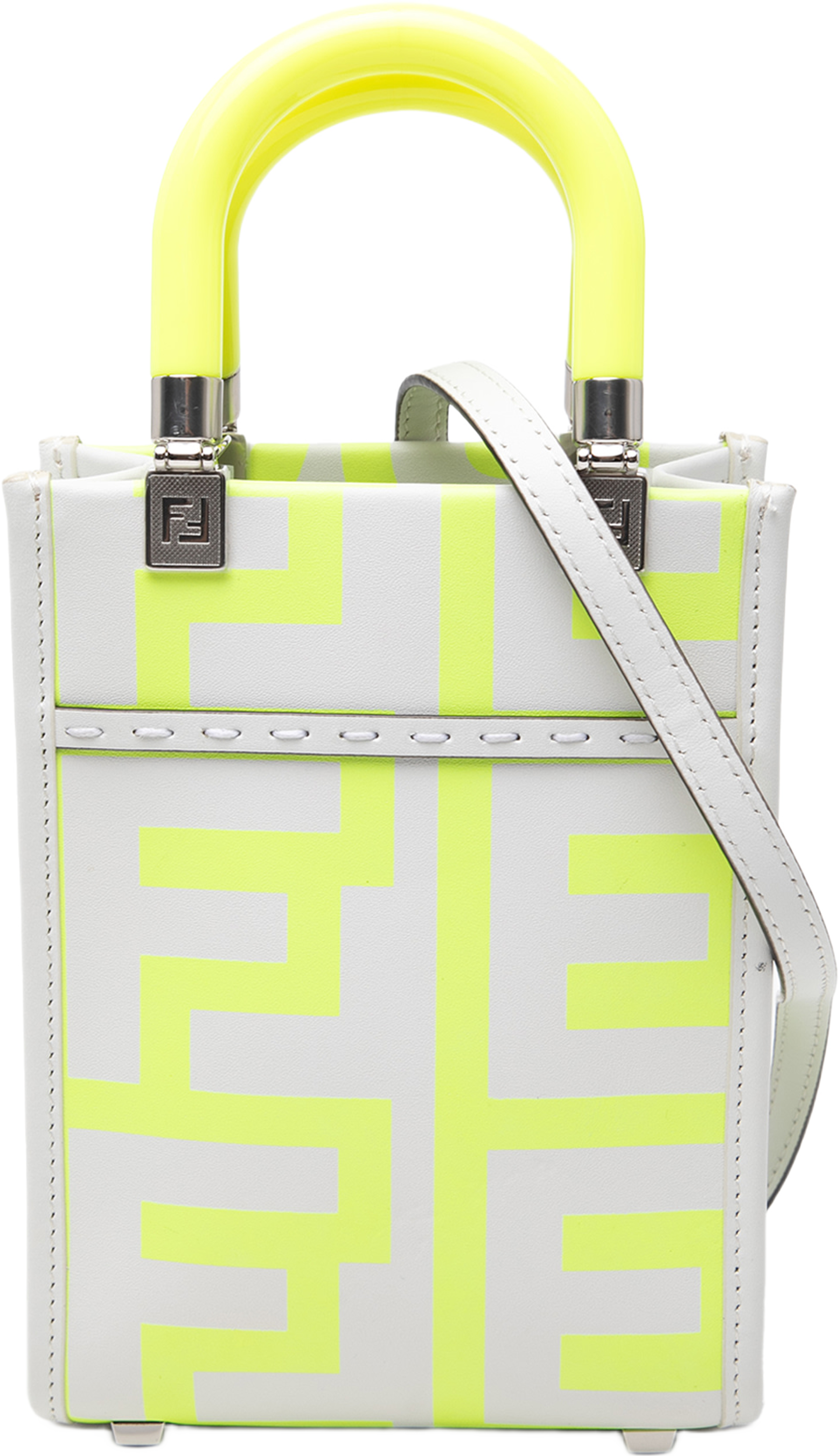 Fendi Marc Jacobs Mini Leather Sunshine Shopper Tote, från Luxclusif, i färgen gul. Klicka för att öppna bilden i stort format