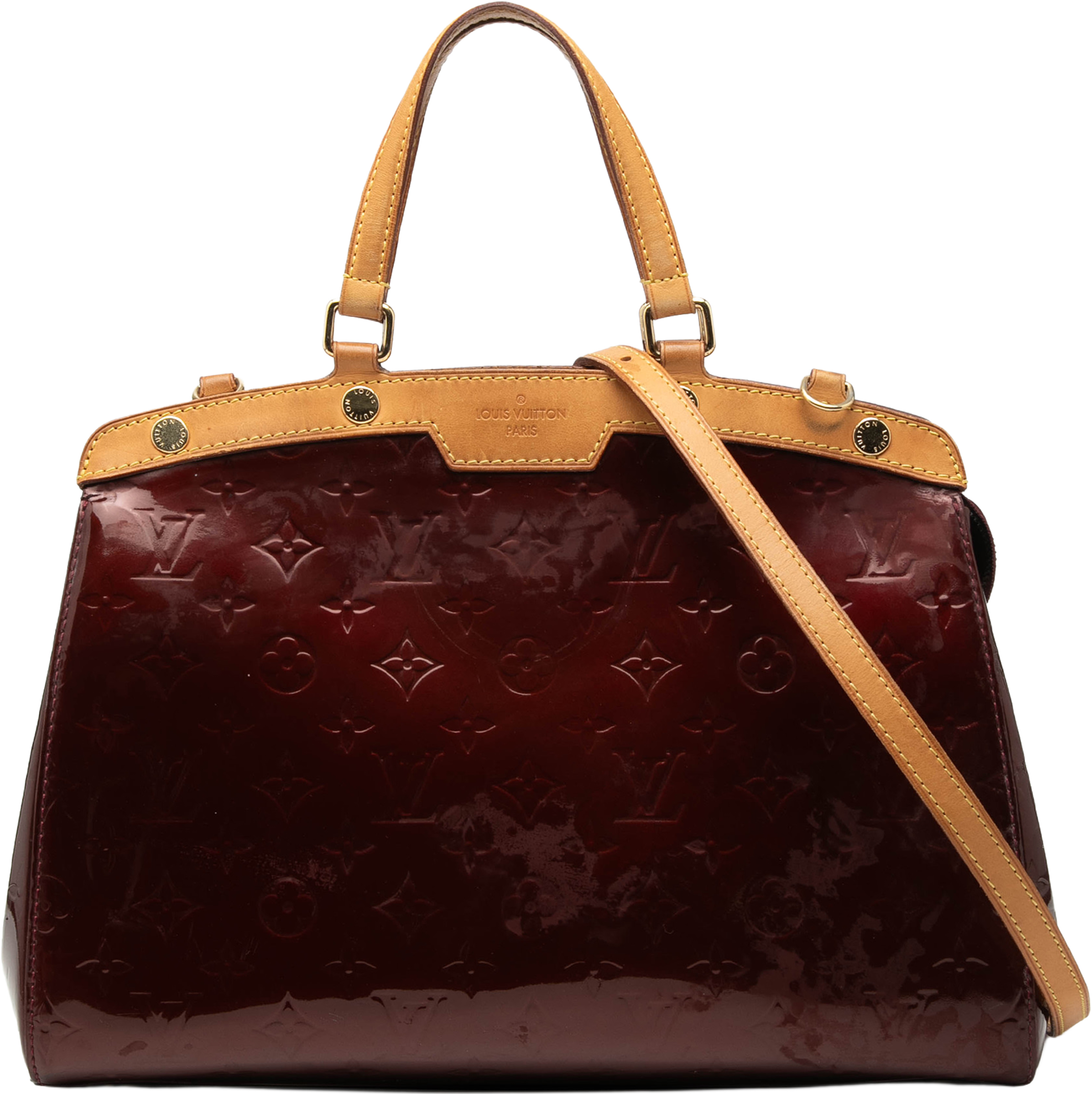 Louis Vuitton Monogram Vernis Brea Mm, från Luxclusif, i färgen bordeaux. Klicka för att öppna bilden i stort format