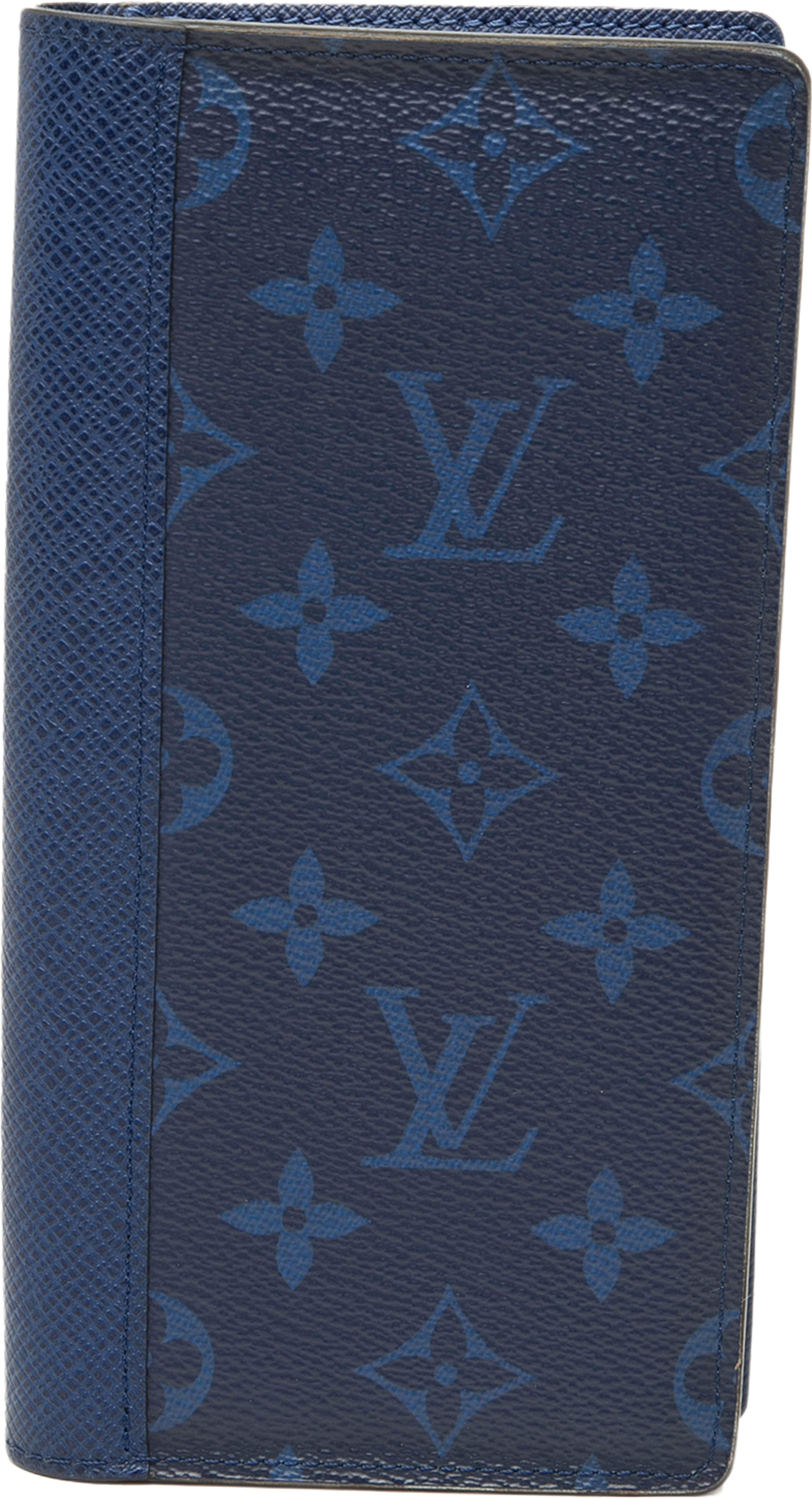 Louis Vuitton Monogram Taigarama Brazza Bifold Long Wallet, från Luxclusif, i färgen blå. Klicka för att öppna bilden i stort format