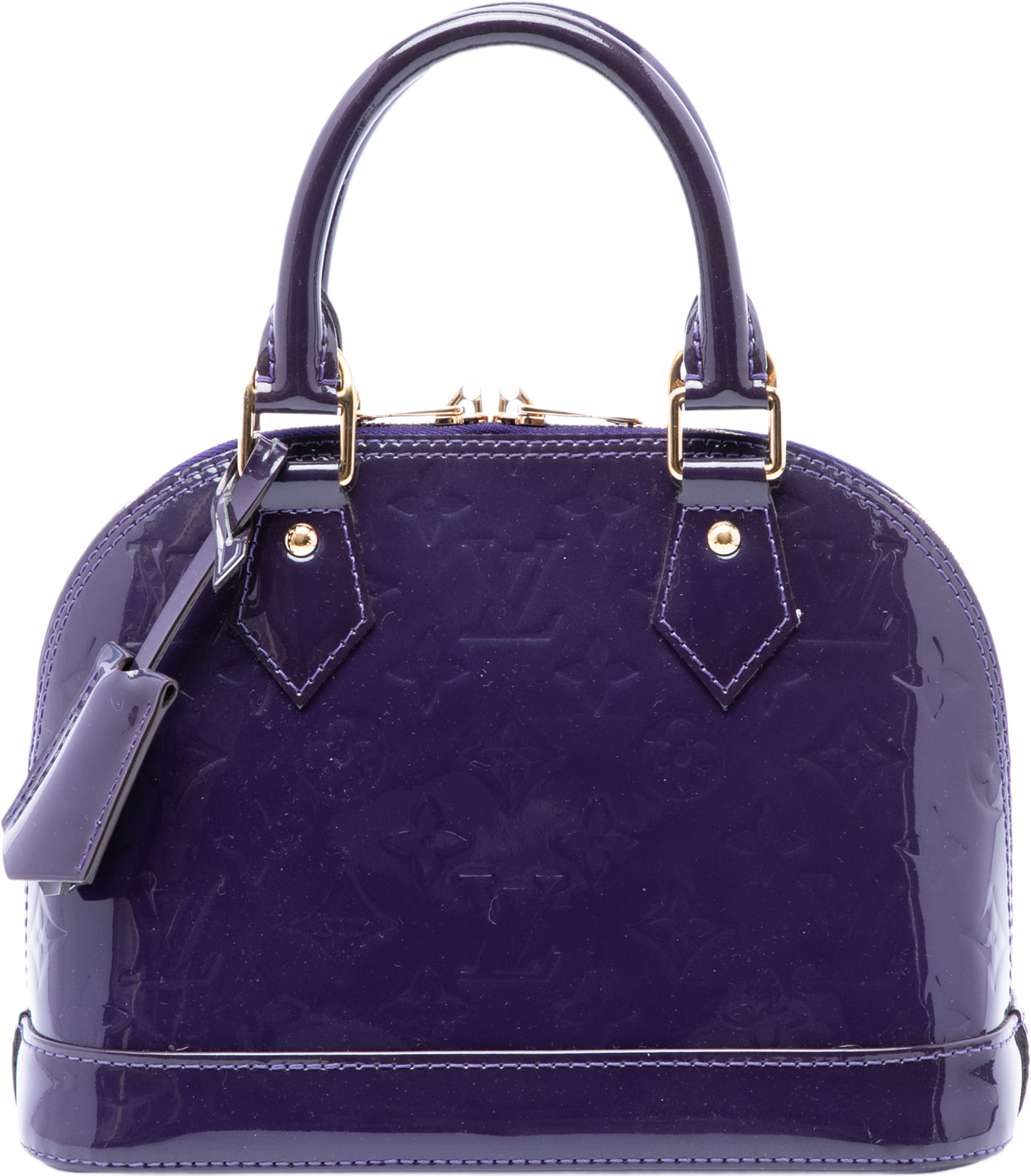Louis Vuitton Monogram Vernis Alma Bb, från Luxclusif, i färgen purpur. Klicka för att öppna bilden i stort format