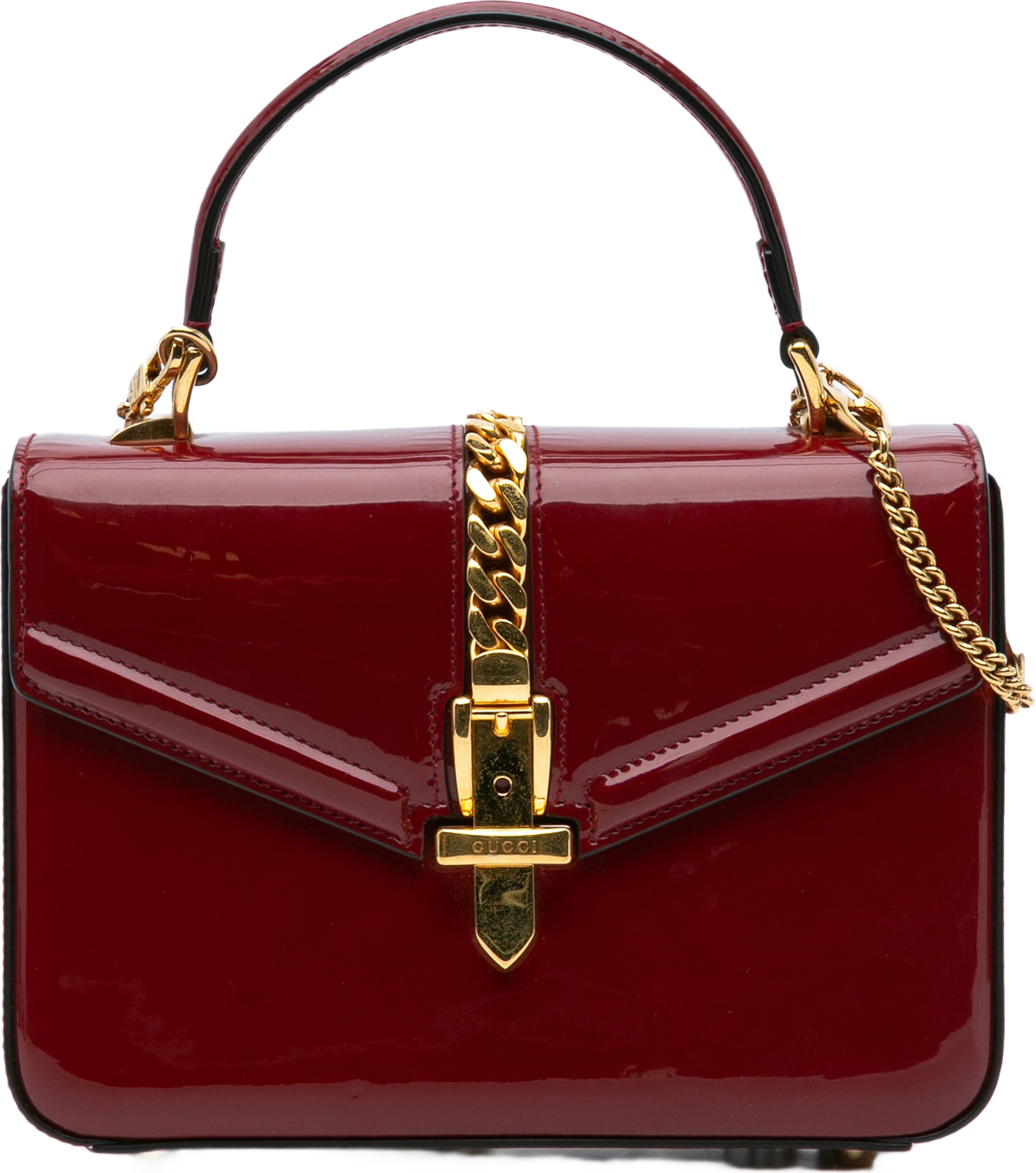Gucci Mini Patent Sylvie 1969 Top Handle Bag