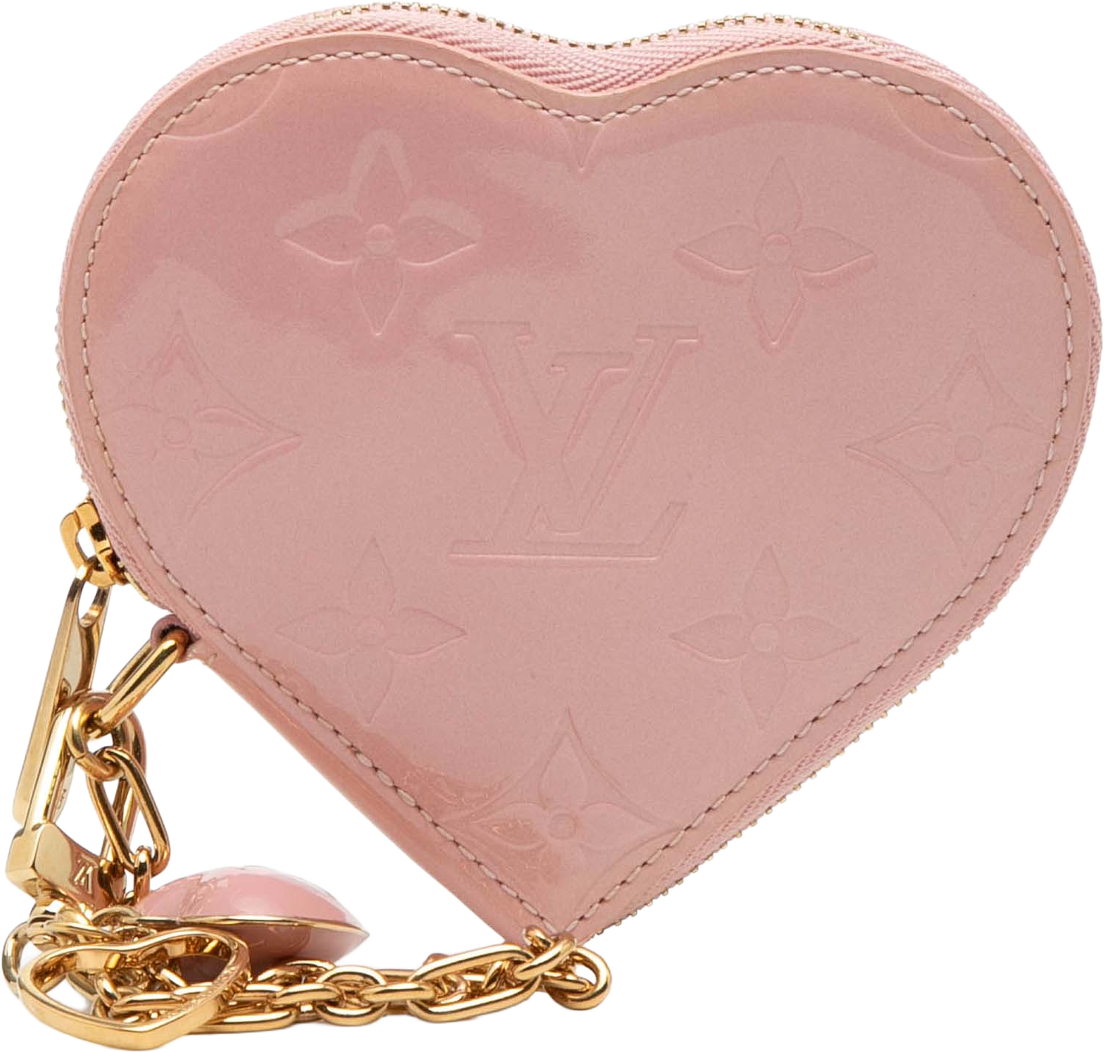 Louis Vuitton Monogram Vernis Heart Coin Purse, från Luxclusif, i färgen light pink. Klicka för att öppna bilden i stort format