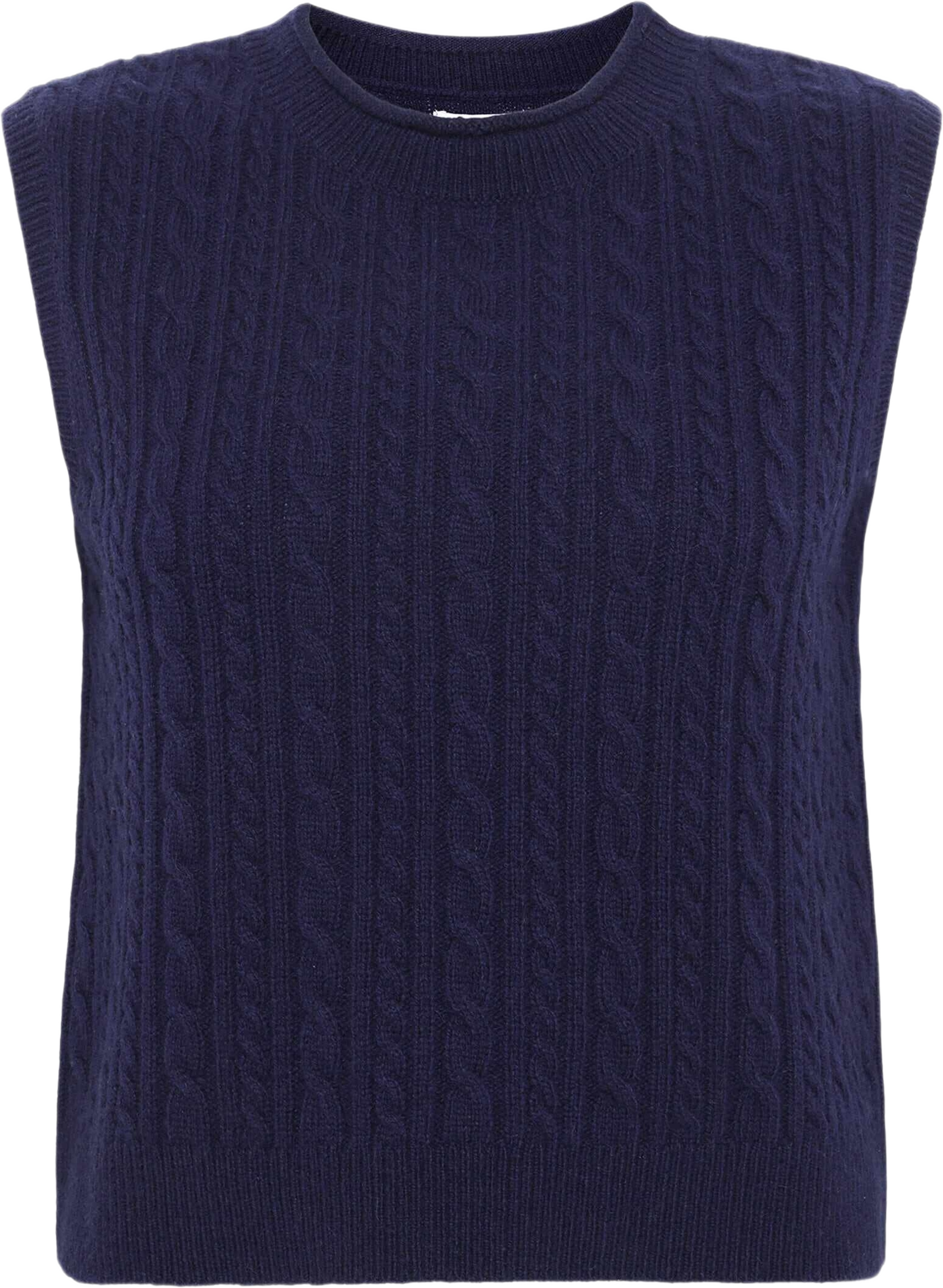 Norma Cable Waistcoat, från Newhouse, i färgen marinblå. Klicka för att öppna bilden i stort format