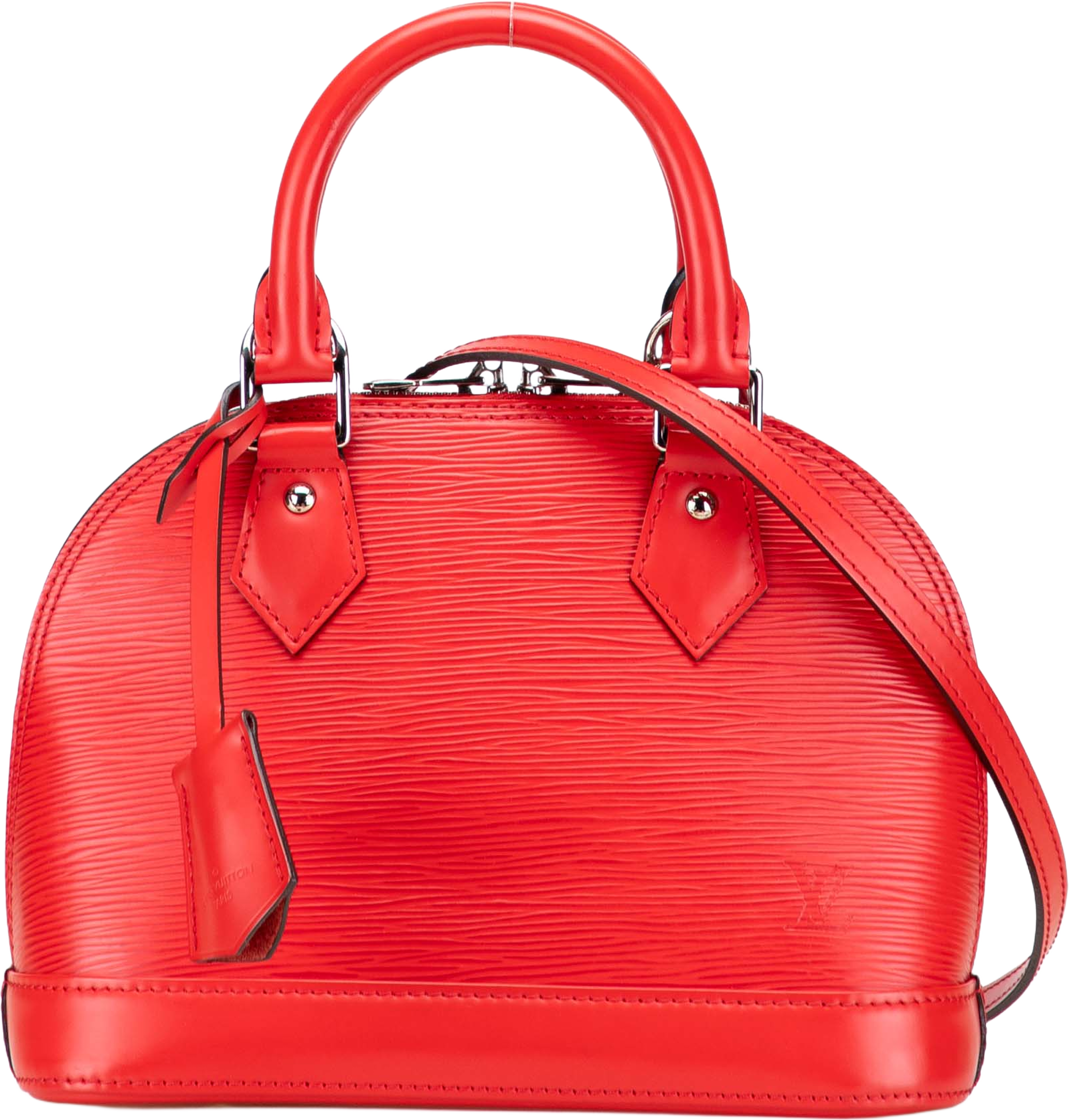 Louis Vuitton Epi Alma Bb, från Luxclusif, i färgen red. Klicka för att öppna bilden i stort format